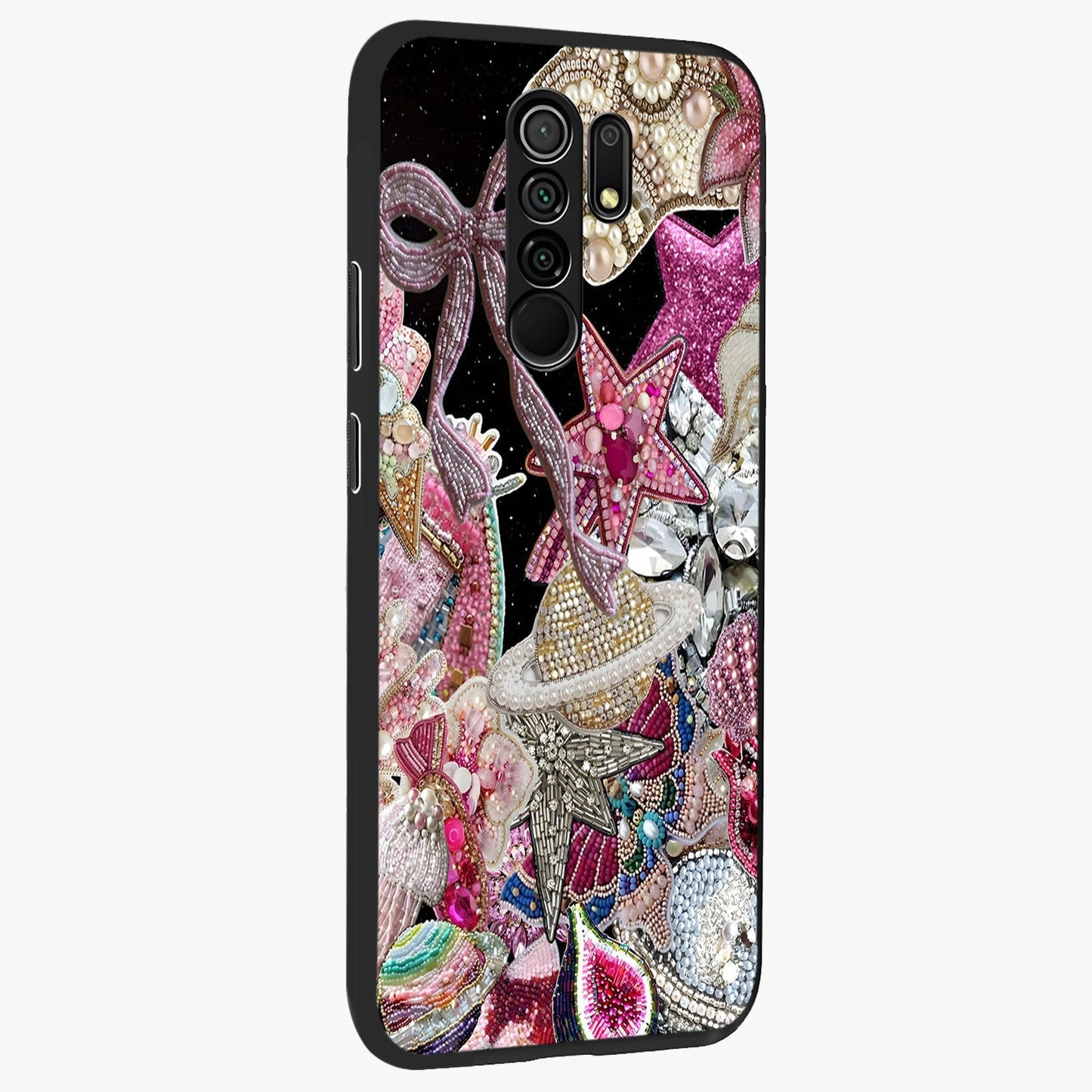 Starlit Jewel Dream Glass Case upright view showcasing radiant star inspired artwork with magical night theme.