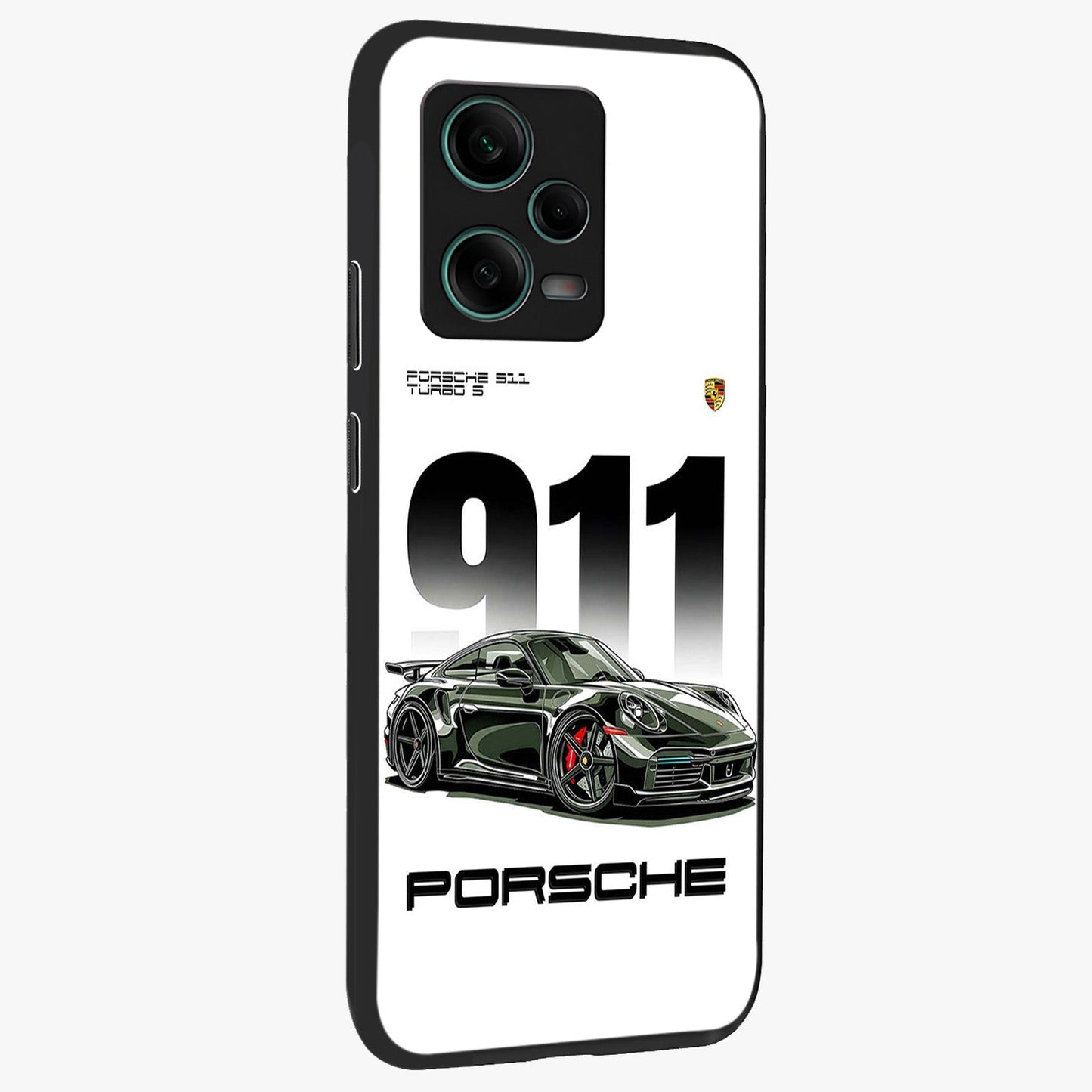 911 Turbo Dominance Glass Case upright perspective showcasing powerful racing design and modern automotive aesthetic.