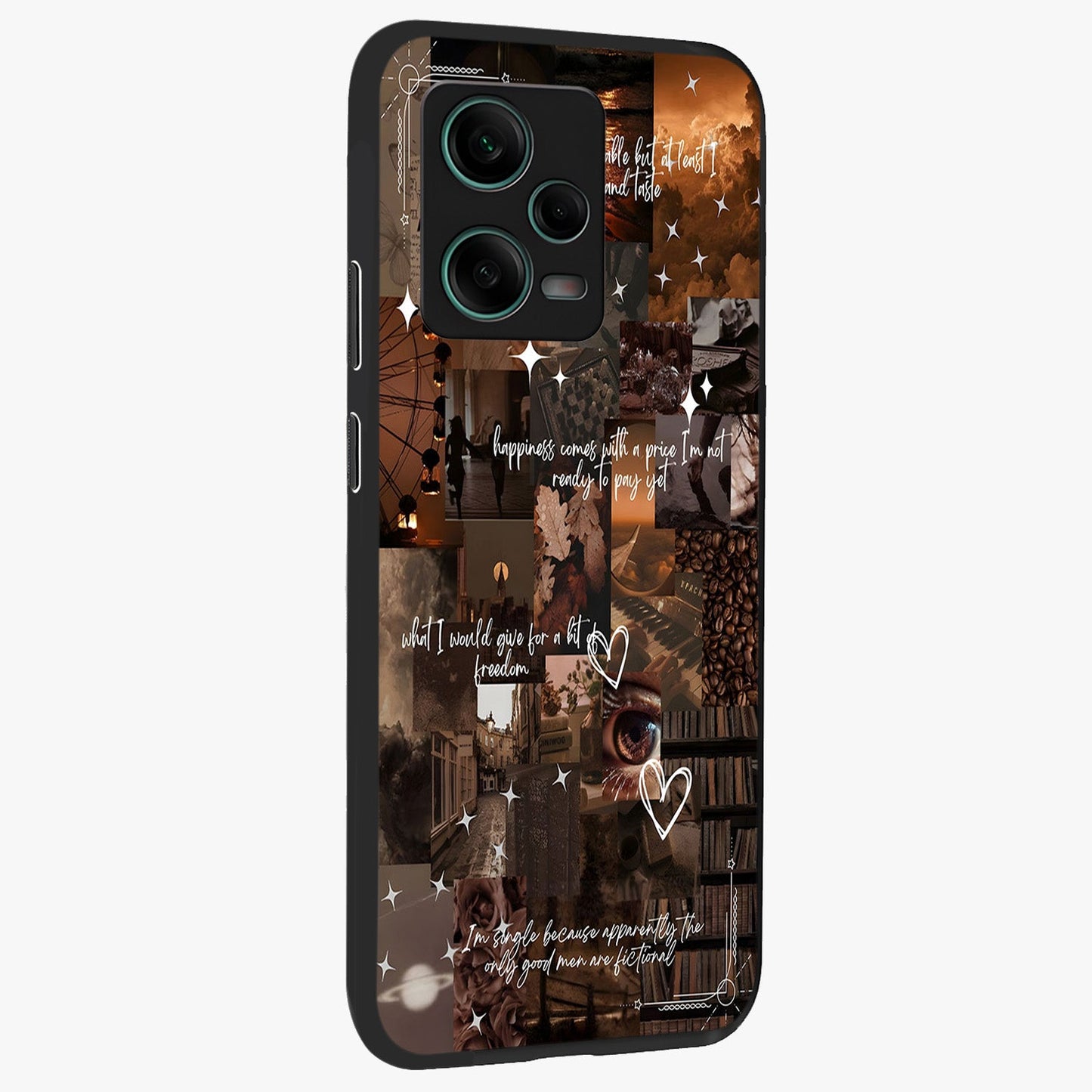 Bittersweet Aesthetic Chaos Glass Case upright view showcasing bold artistic chaos design with modern aesthetic style.
