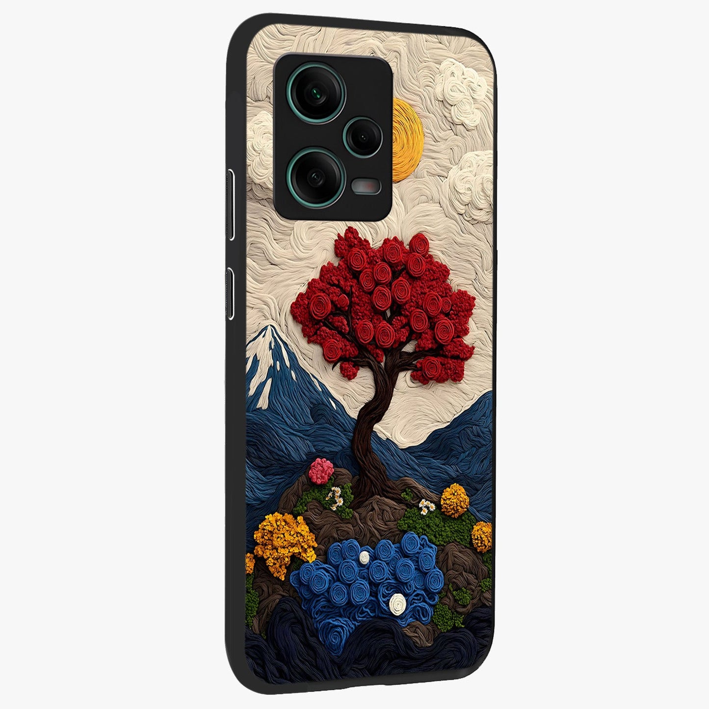 Eternal Nature Tapestry Glass Case upright view showcasing elegant nature tapestry design with decorative style.