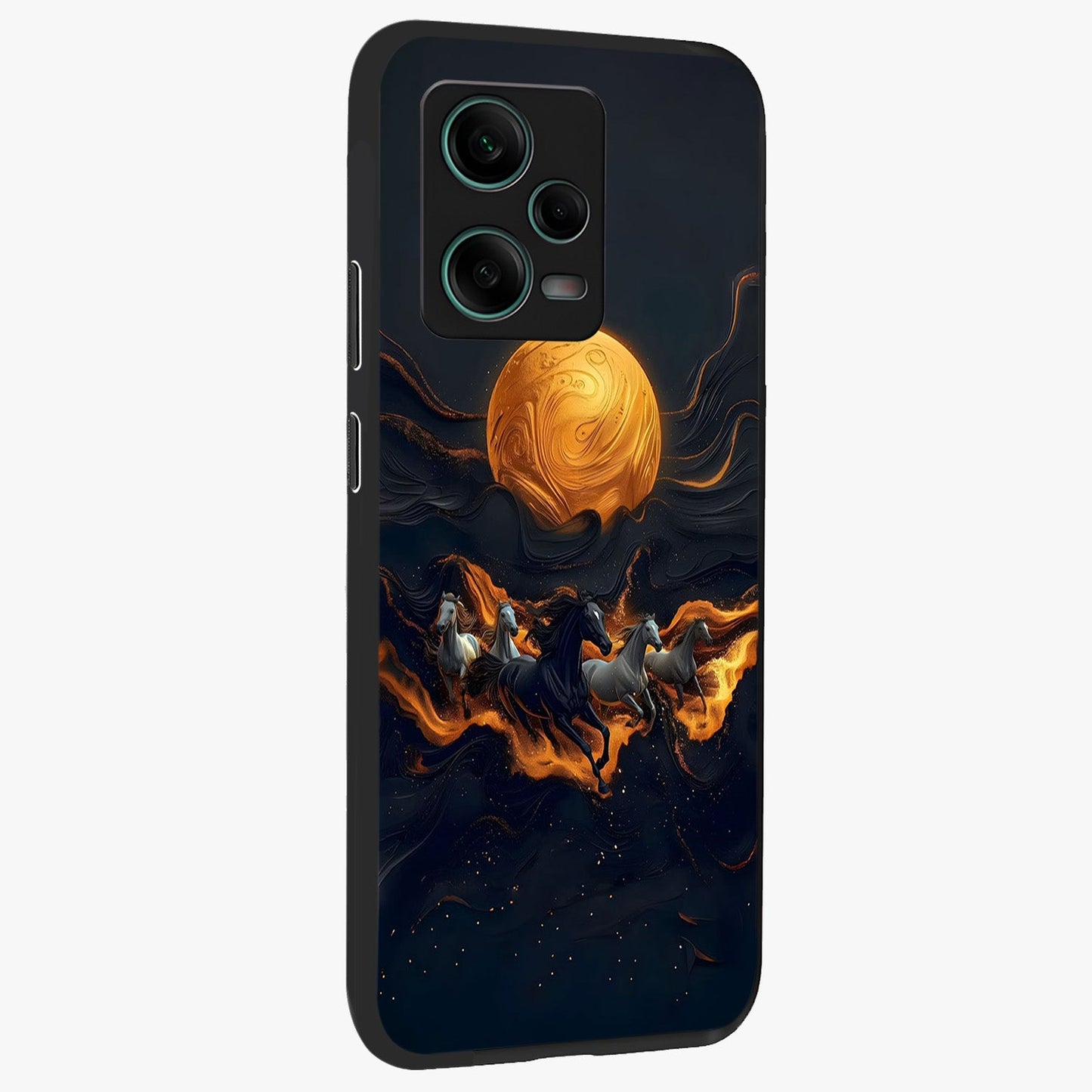 Golden Royal Heritage Glass Case upright view showcasing elegant royal artwork with classic heritage theme.