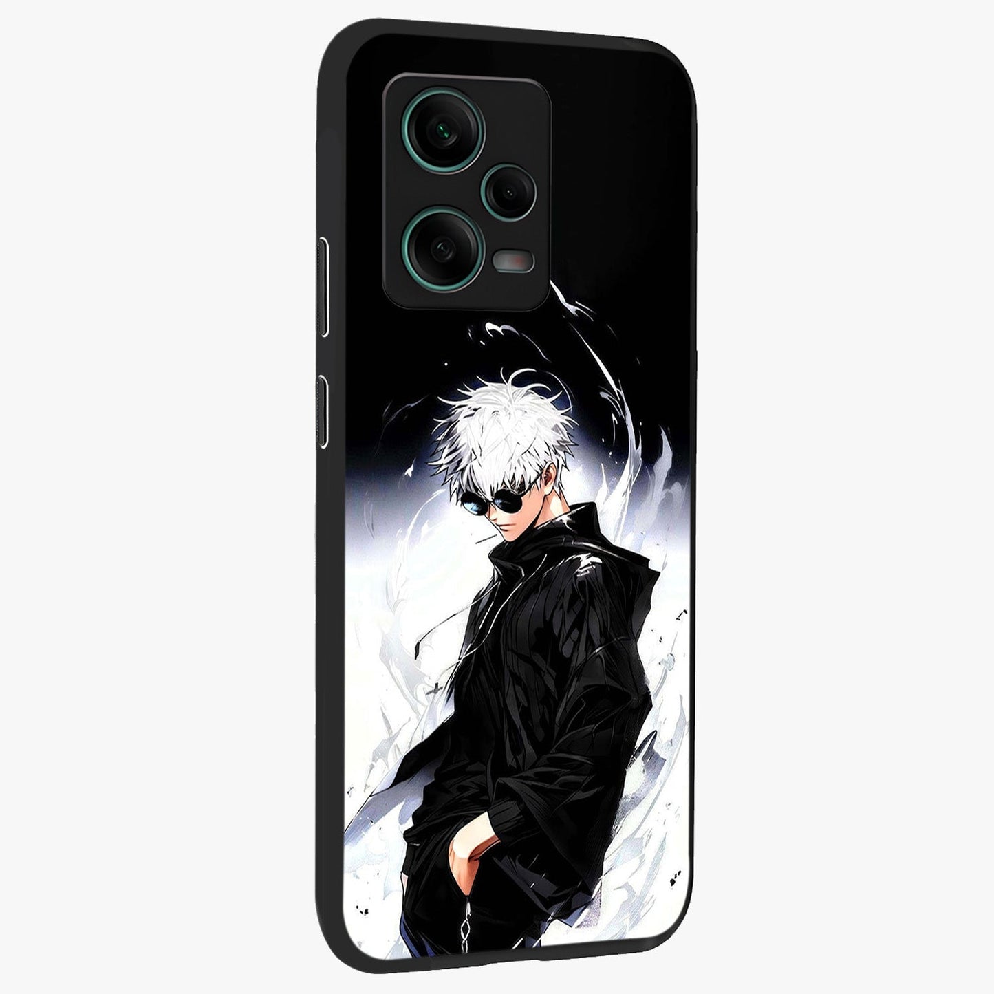 Limitless Shadow King Glass Case upright view showcasing bold shadow warrior artwork with epic fantasy theme.