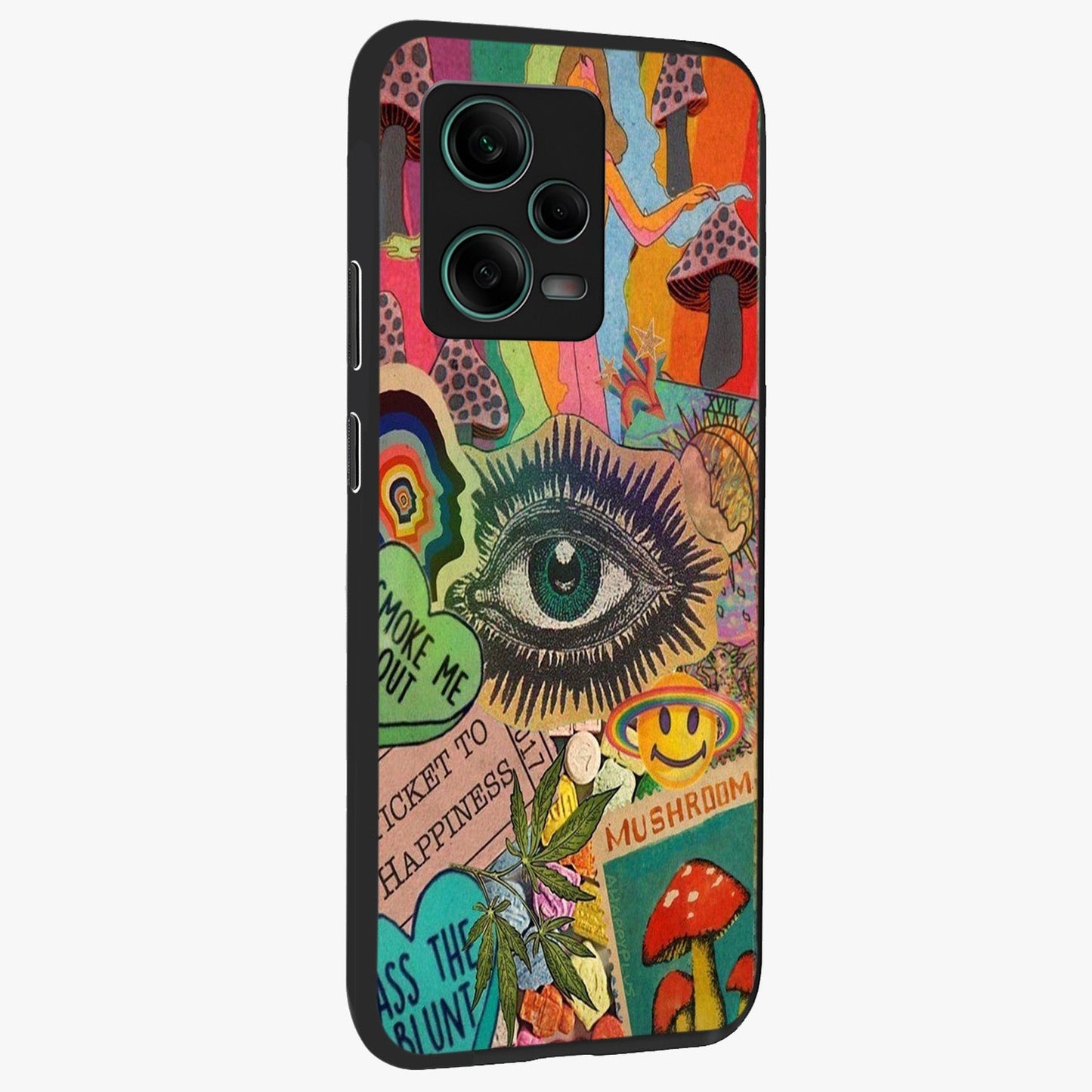 Mystic Eye Wonderland Glass Case upright view showcasing symbolic eye artwork with mysterious fantasy theme.