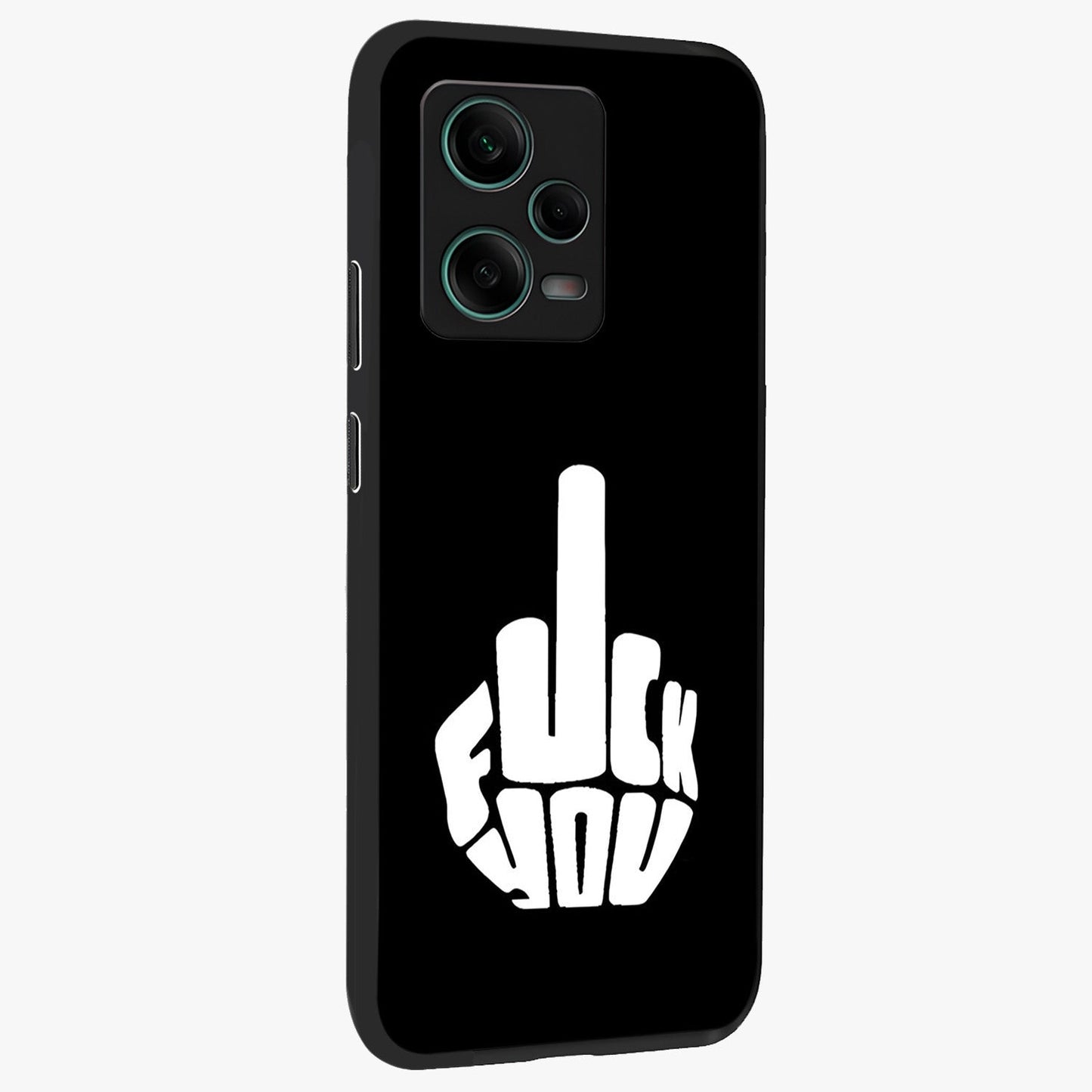 Rebel Mode On Glass Case upright view showcasing striking statement artwork with bold rebellious theme.