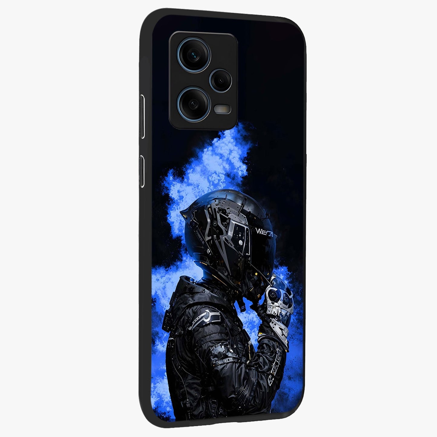 Cyber Sentinel Protocol Glass Case upright view showcasing advanced cyber sentinel artwork with futuristic tech theme.