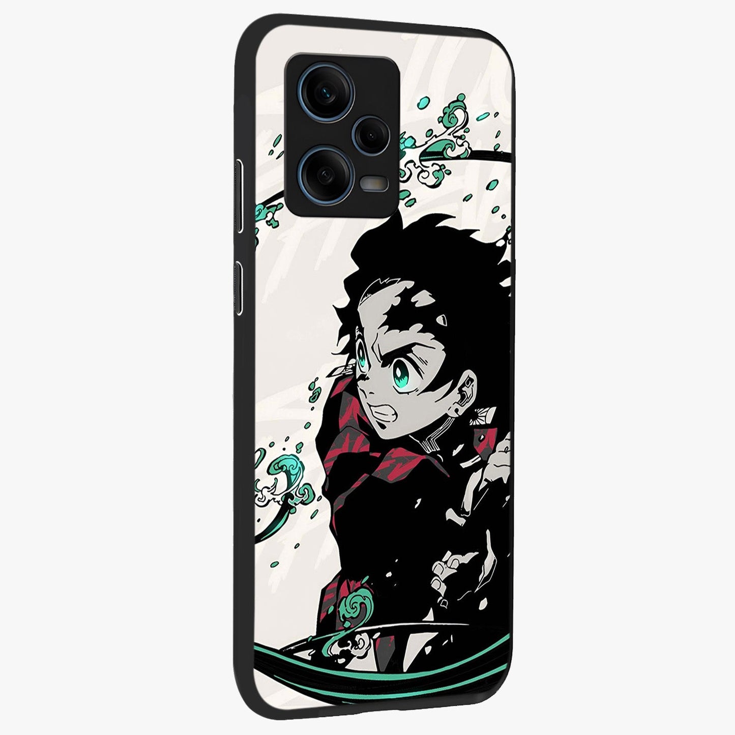 Demon Slayer Glass Case upright view showcasing powerful anime artwork with intense warrior theme.