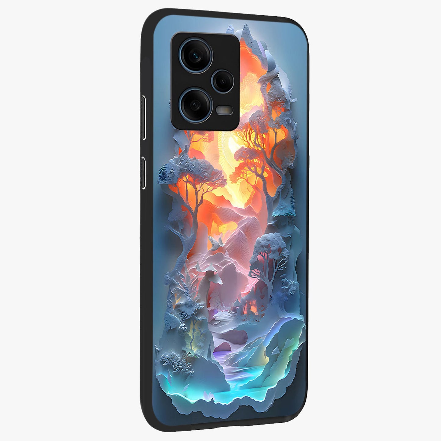 Glow Forest Portal Glass Case upright view showcasing enchanted forest portal artwork with fantasy nature theme.