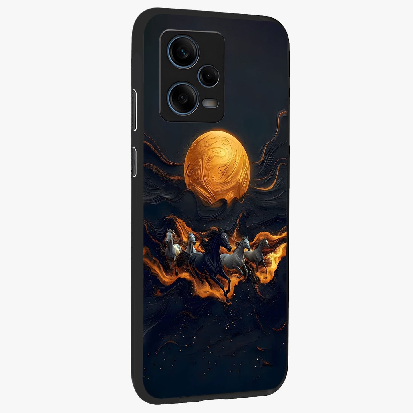 Golden Royal Heritage Glass Case upright view showcasing elegant royal artwork with classic heritage theme.