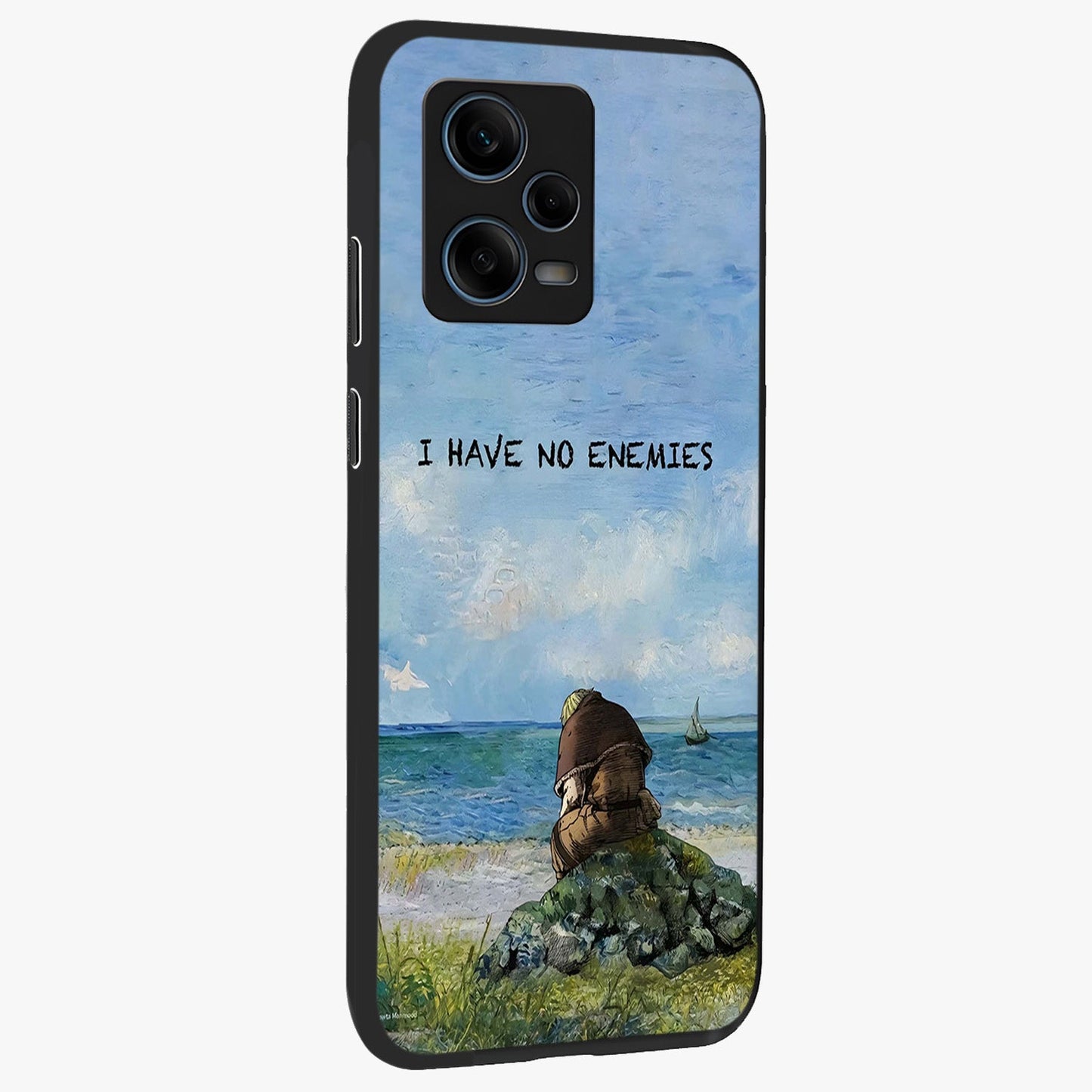 Peace Beyond War Glass Case upright view showcasing powerful peace symbol artwork with inspirational theme.