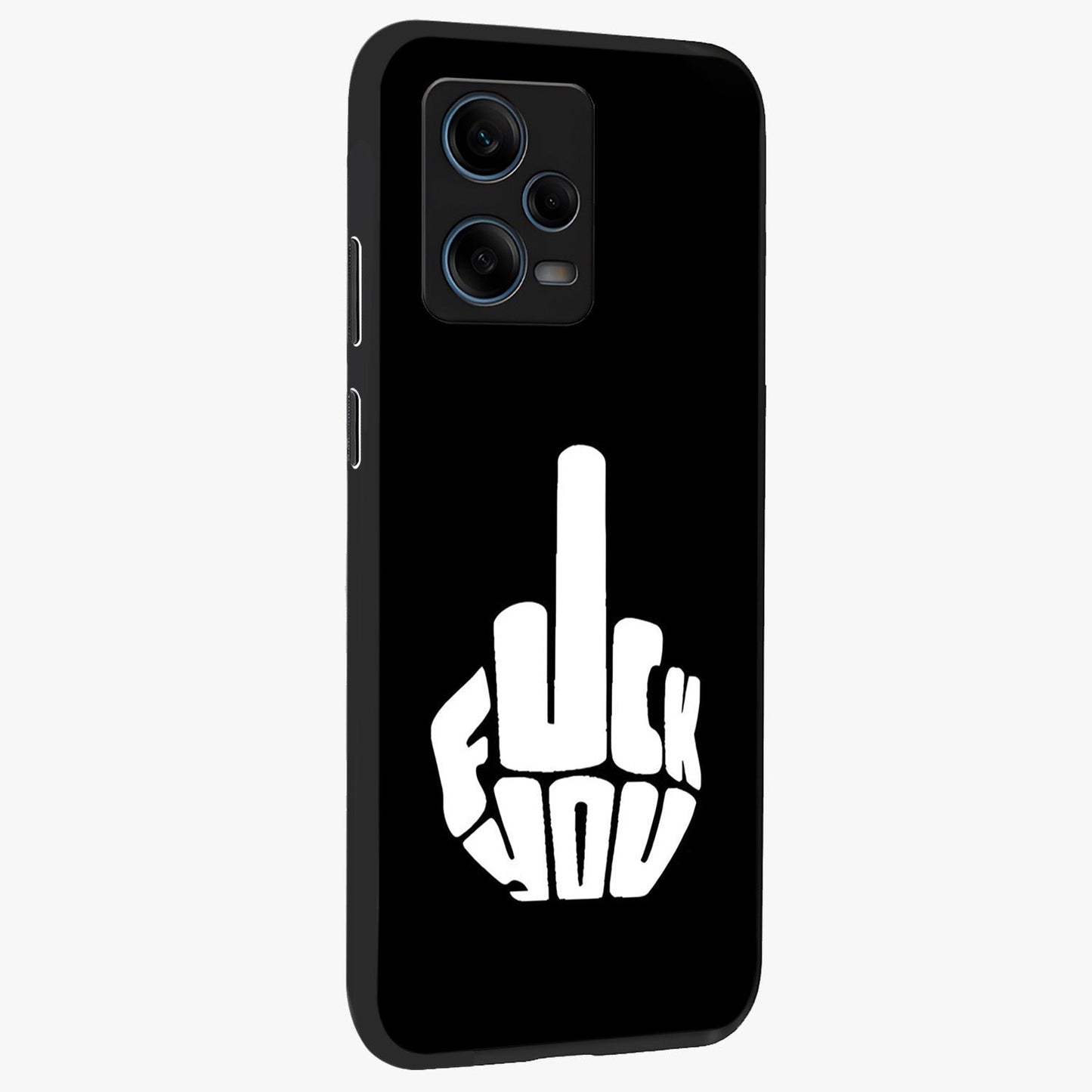 Rebel Mode On Glass Case upright view showcasing striking statement artwork with bold rebellious theme.