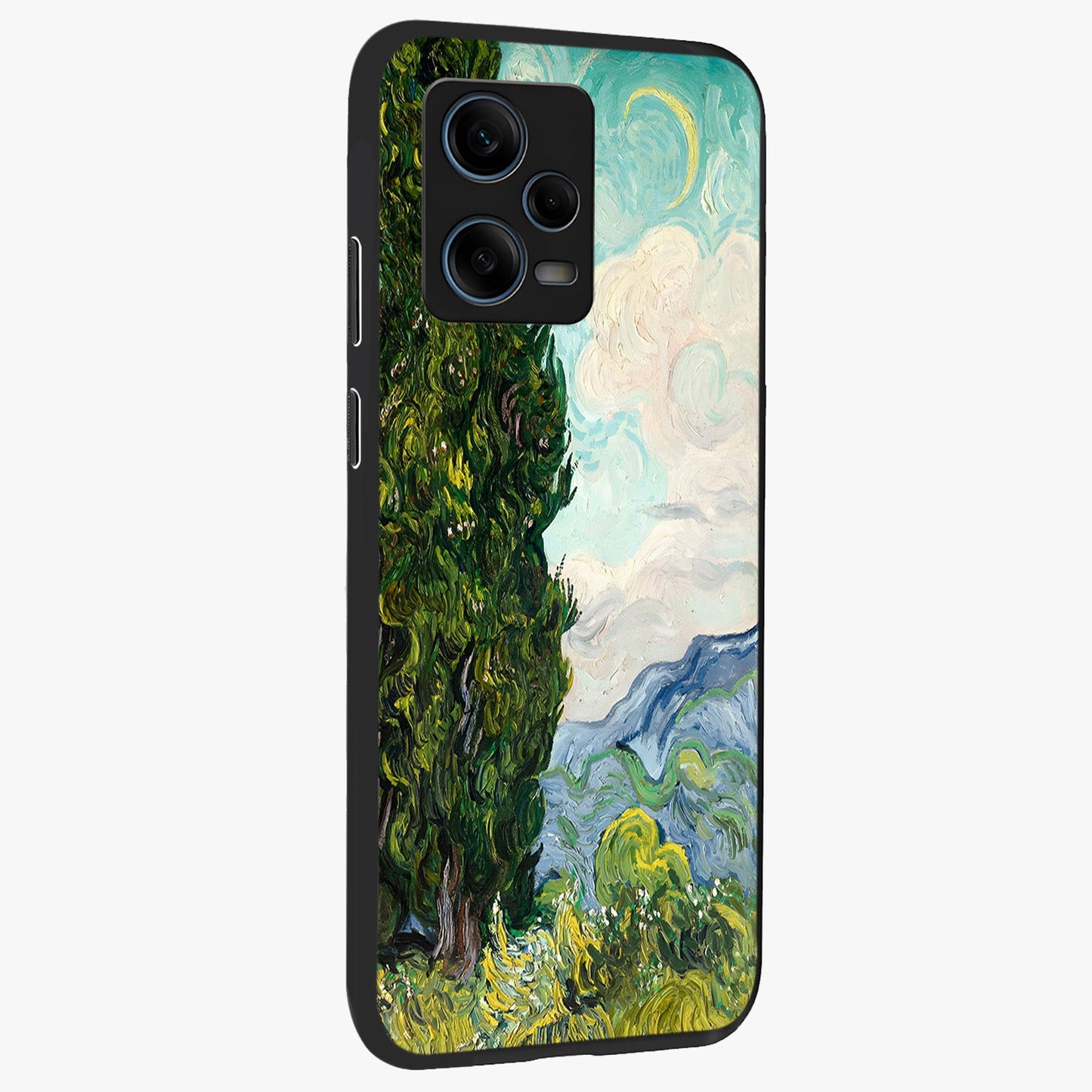 Van Gogh Vintage Art Glass Case upright view showcasing elegant vintage painting artwork with artistic heritage theme.