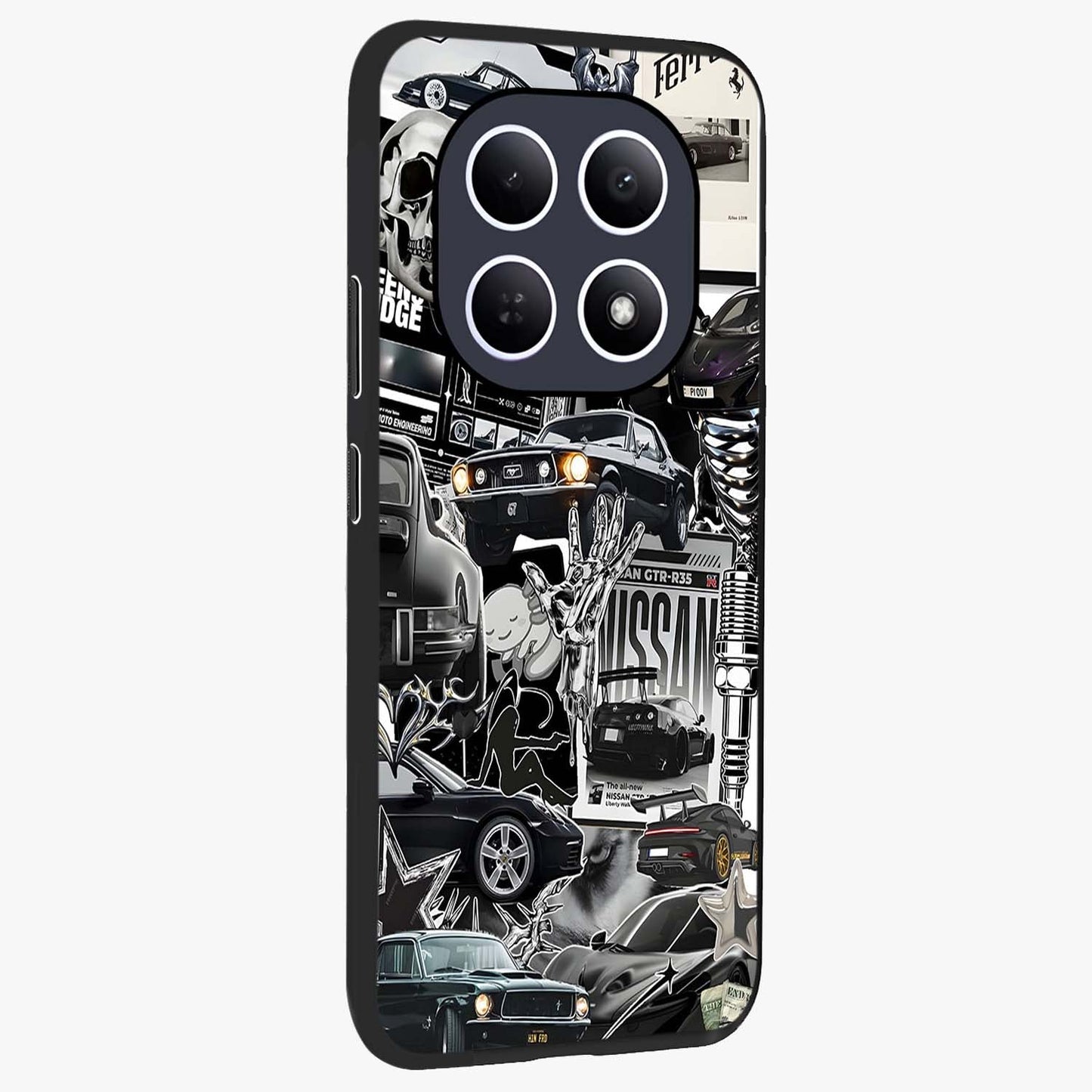 Aesthetic Dark Love Glass Case upright view showcasing dramatic romantic artwork with modern aesthetic style.