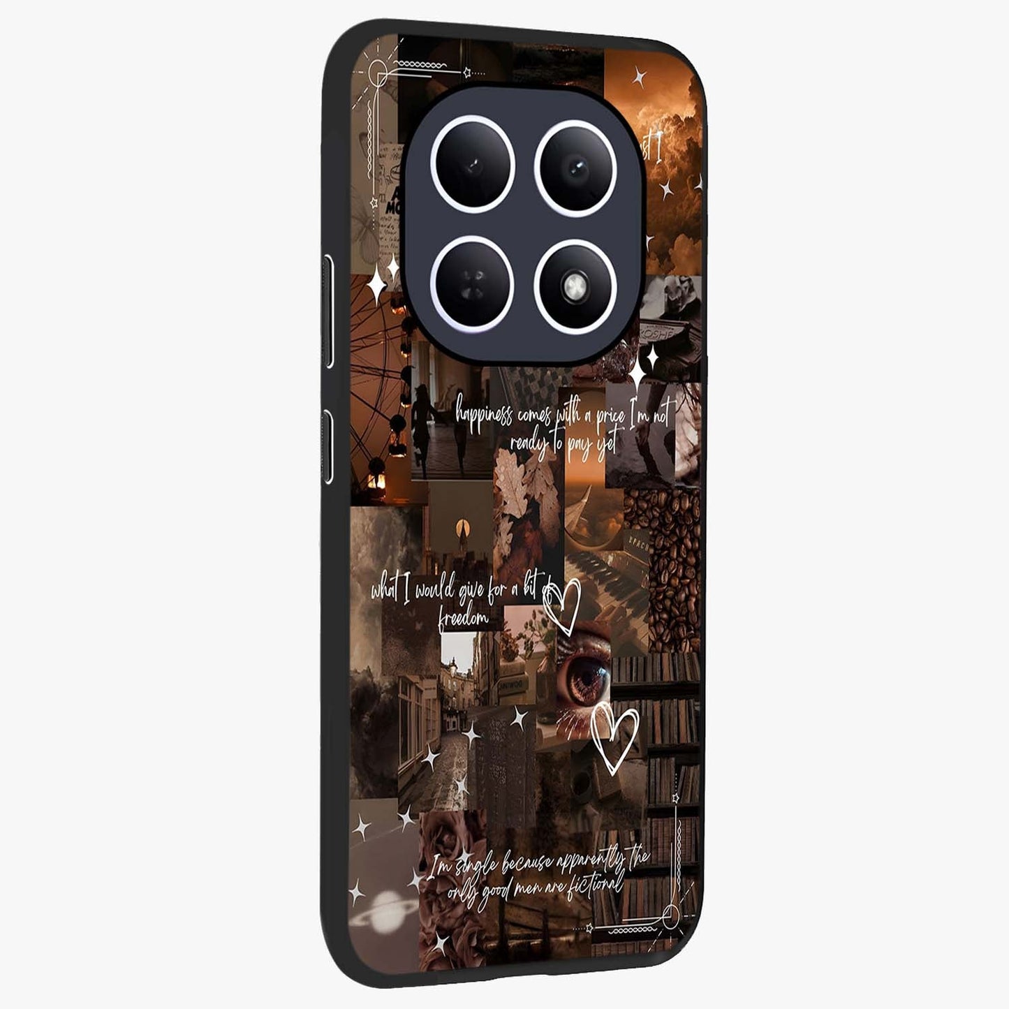 Bittersweet Aesthetic Chaos Glass Case upright view showcasing bold artistic chaos design with modern aesthetic style.