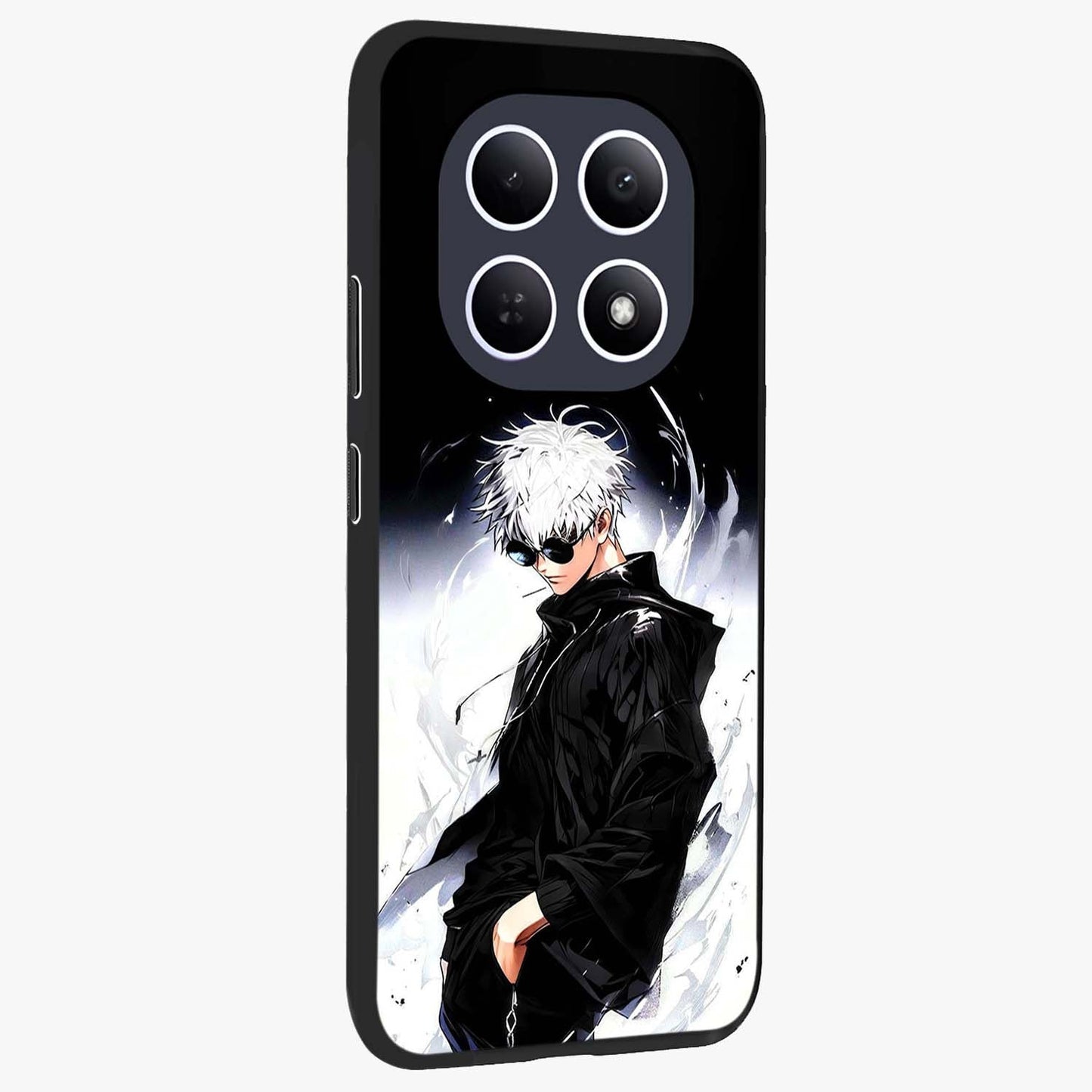 Limitless Shadow King Glass Case upright view showcasing bold shadow warrior artwork with epic fantasy theme.