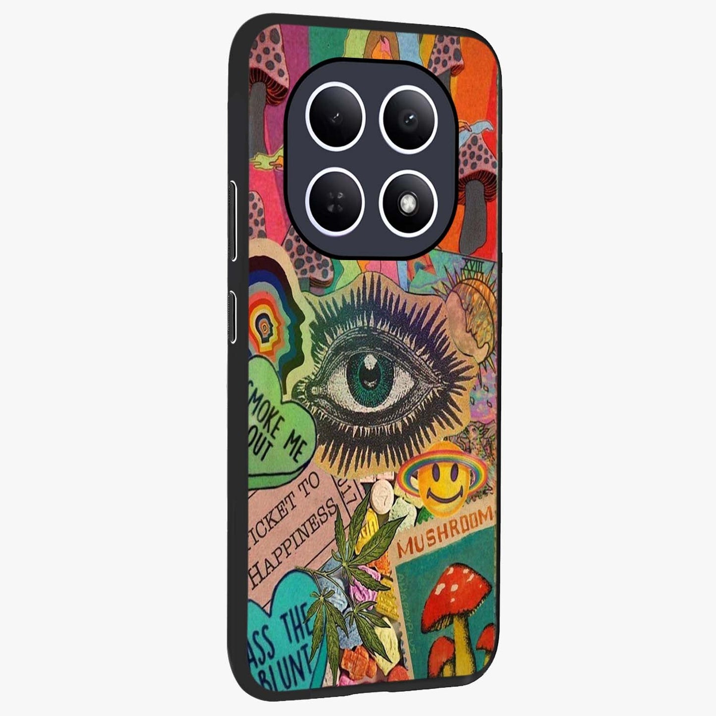 Mystic Eye Wonderland Glass Case upright view showcasing symbolic eye artwork with mysterious fantasy theme.