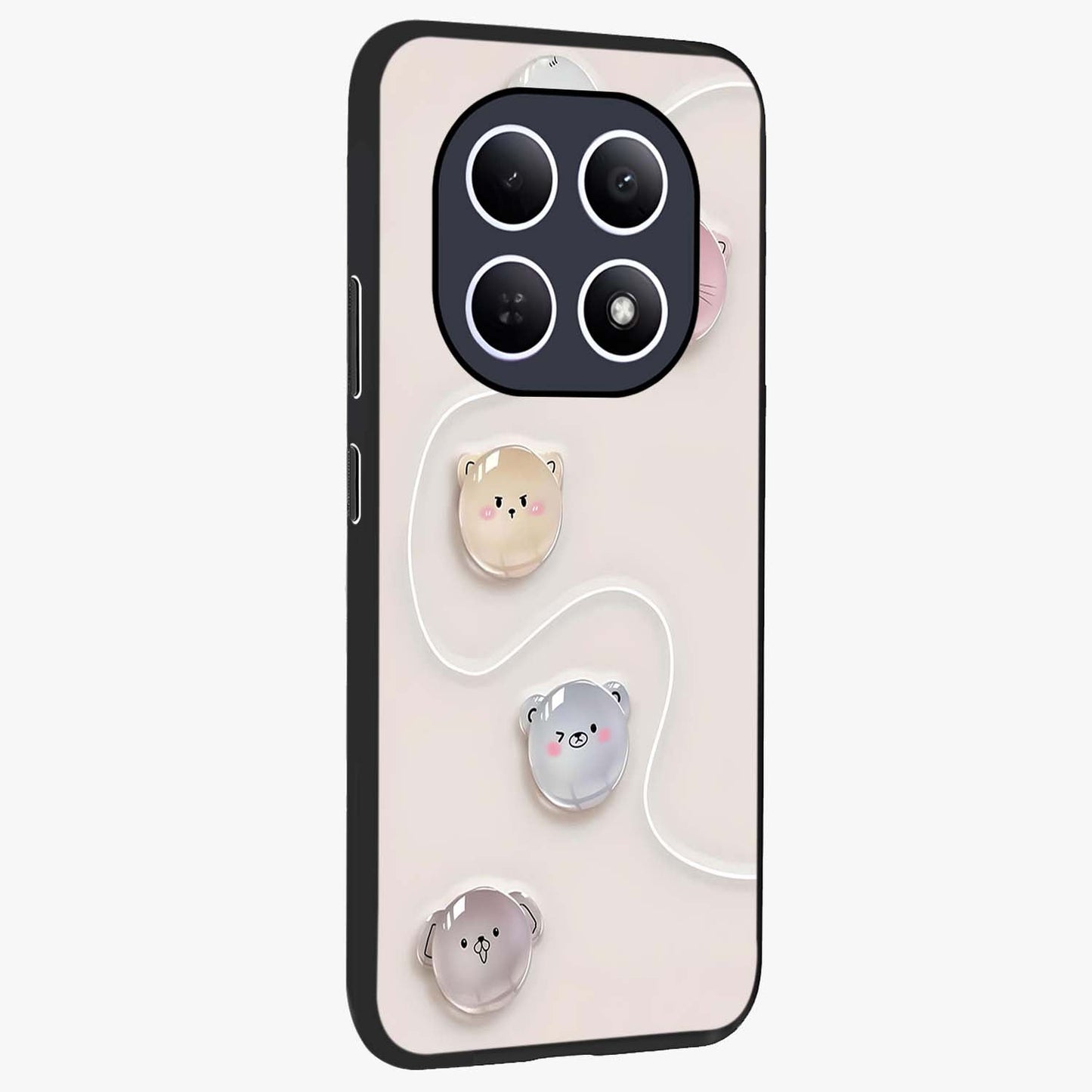 Puffy Face Parade Glass Case upright view showcasing adorable character artwork with cheerful animated theme.