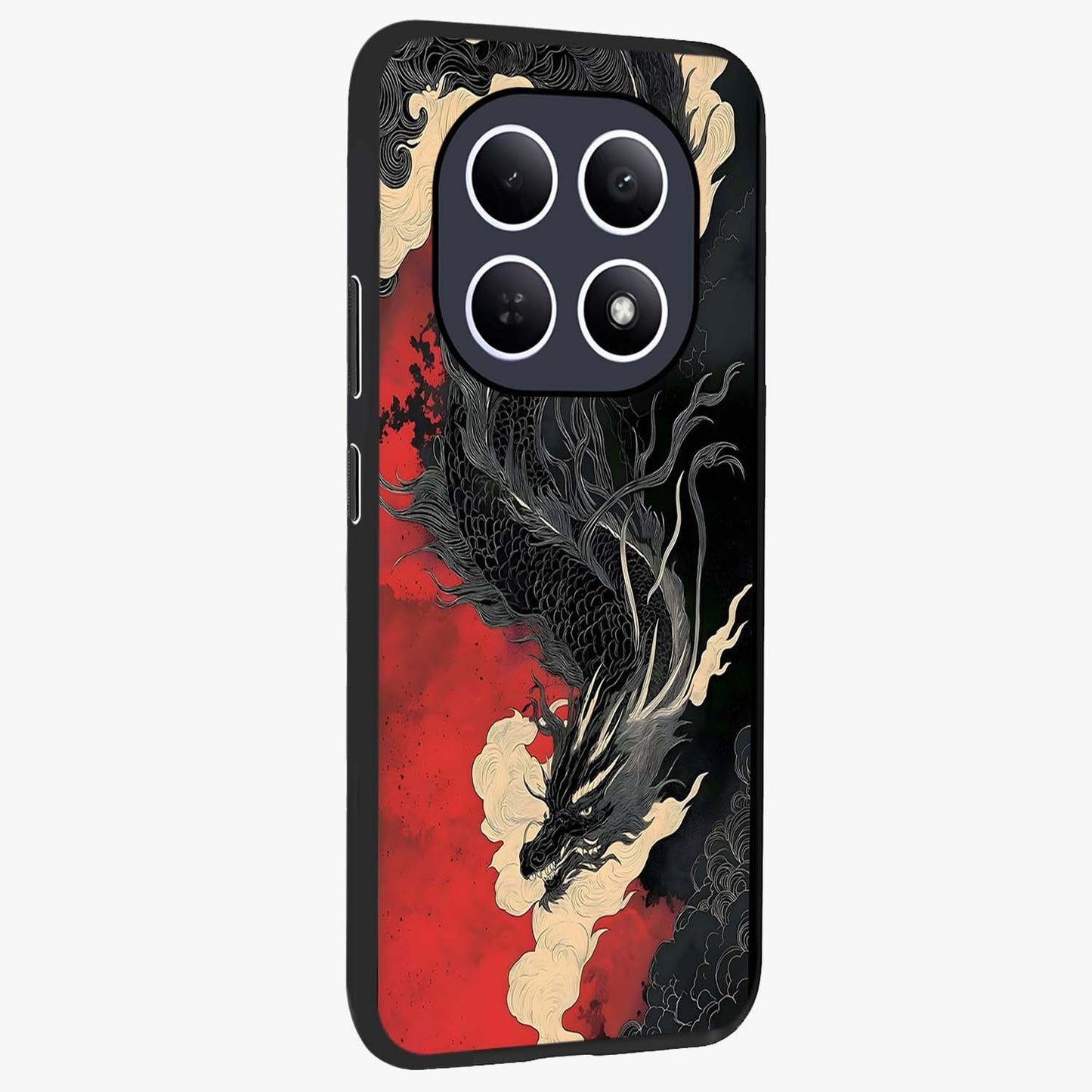 Shadow Dragon Fury Glass Case upright view showcasing intense dragon artwork with dramatic shadow theme.