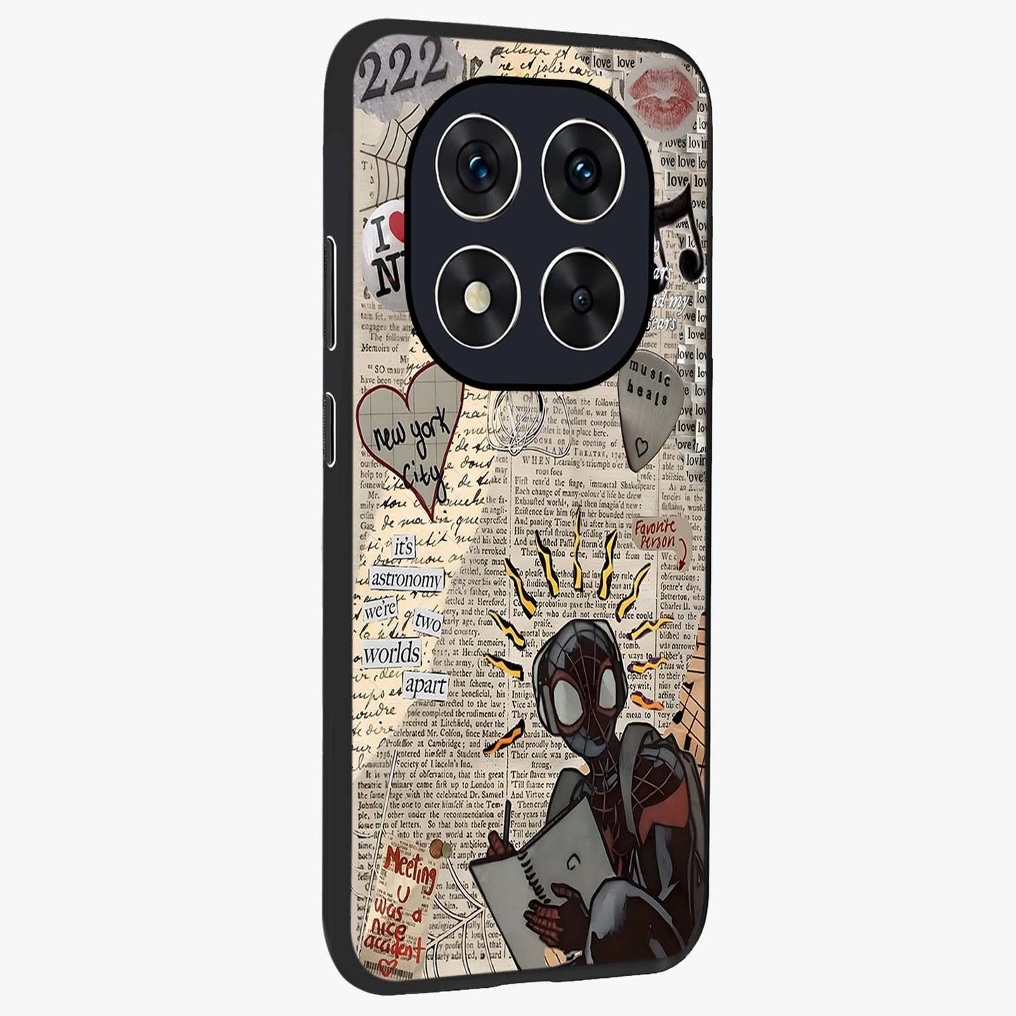 City Dream Sketch Glass Case upright view showcasing urban skyline artwork with stylish hand drawn design.