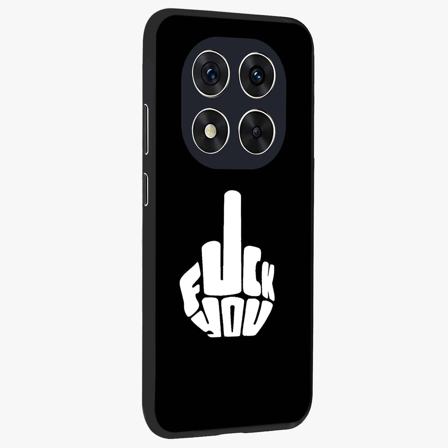 Rebel Mode On Glass Case upright view showcasing striking statement artwork with bold rebellious theme.