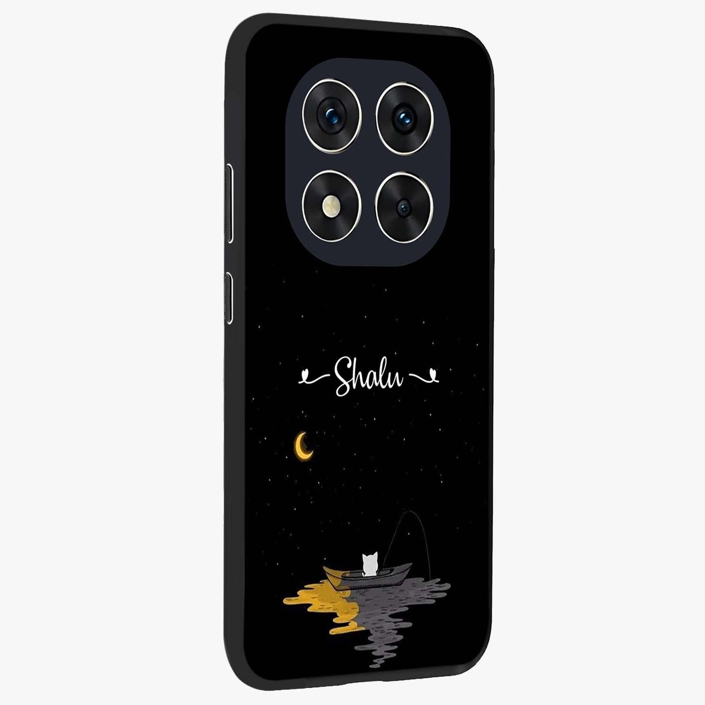 Silent Night Row Glass Case upright view showcasing tranquil night artwork with serene landscape theme.