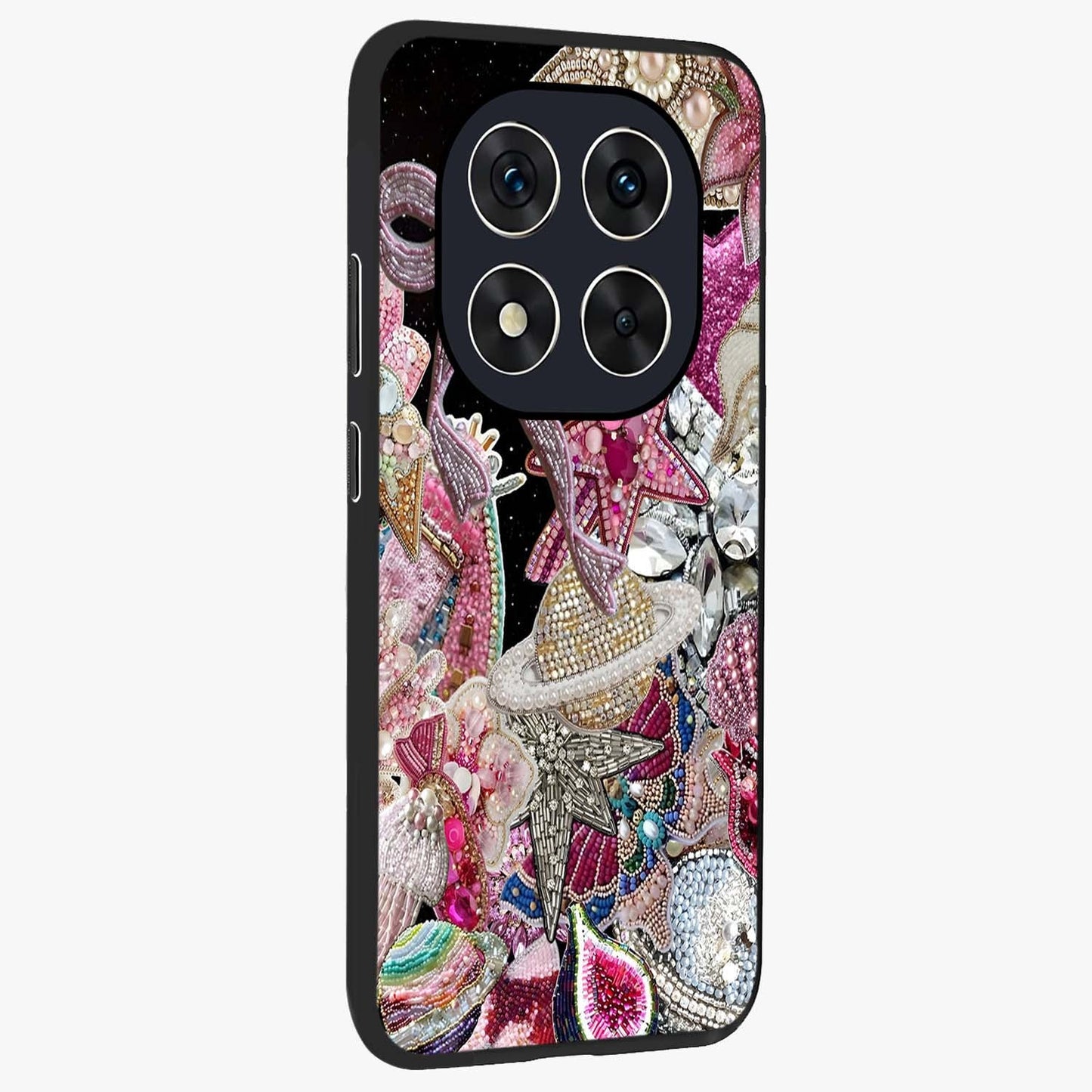 Starlit Jewel Dream Glass Case upright view showcasing radiant star inspired artwork with magical night theme.