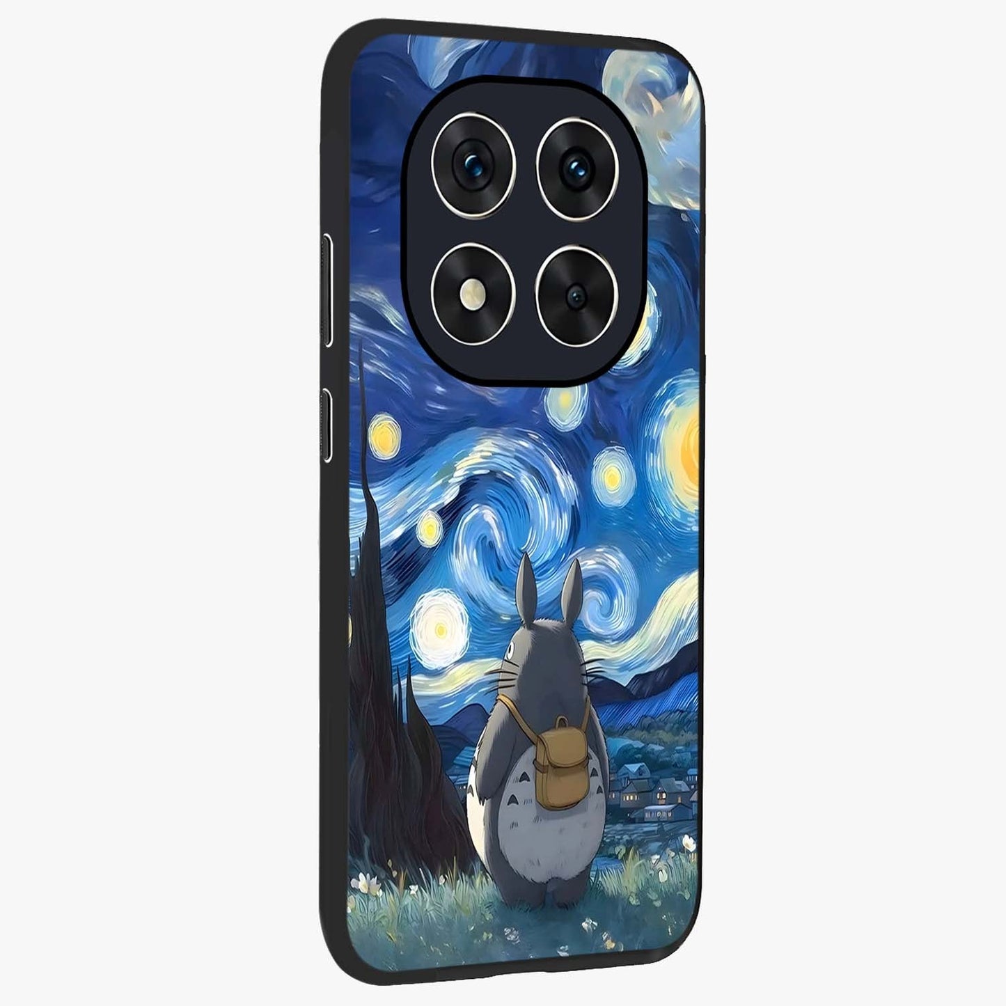 Totoro In Van Gogh Art Glass Case upright view showcasing creative character artwork with painterly artistic theme.