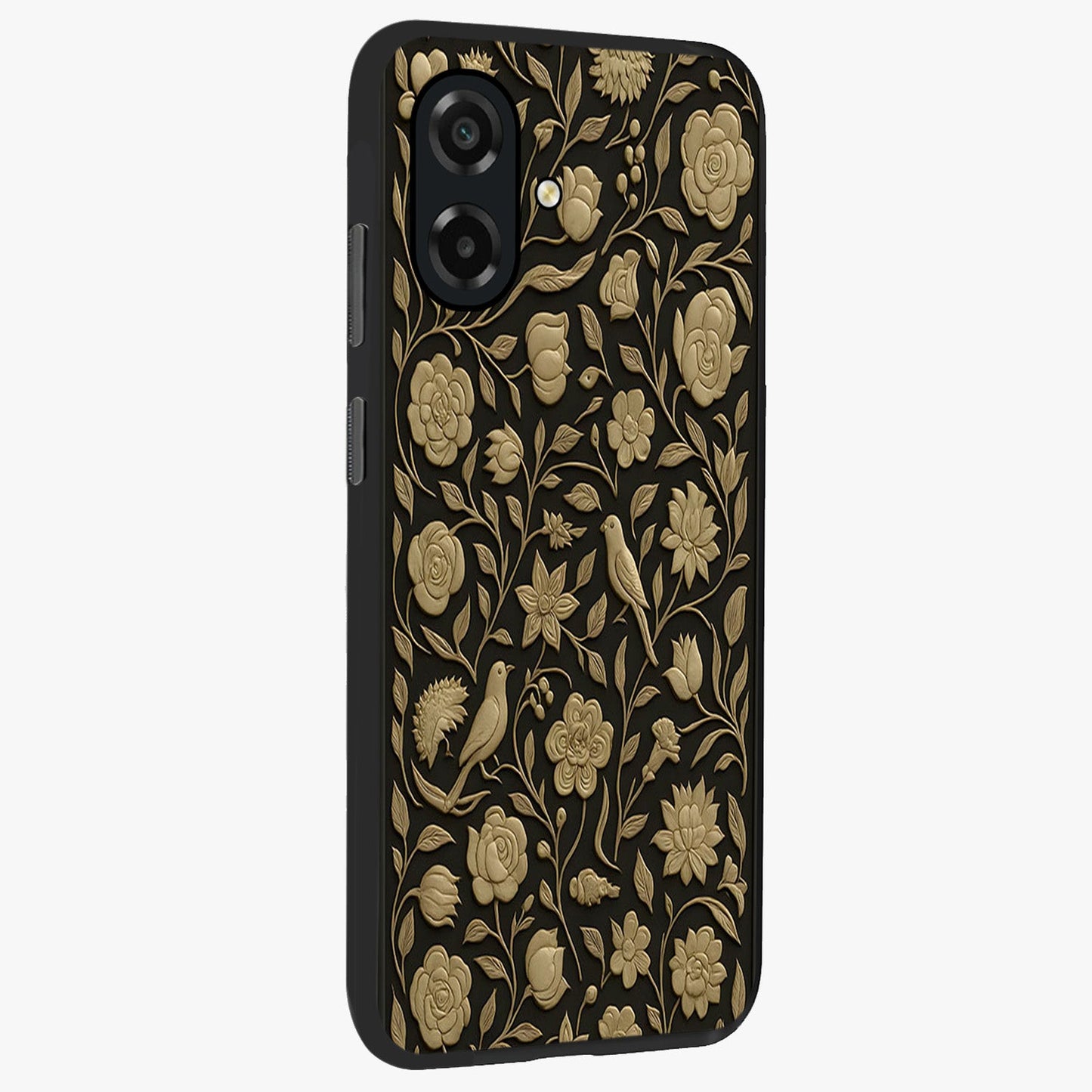 Golden Evil Eye Mandala Glass Case upright view showcasing decorative evil eye mandala artwork with spiritual aesthetic style.