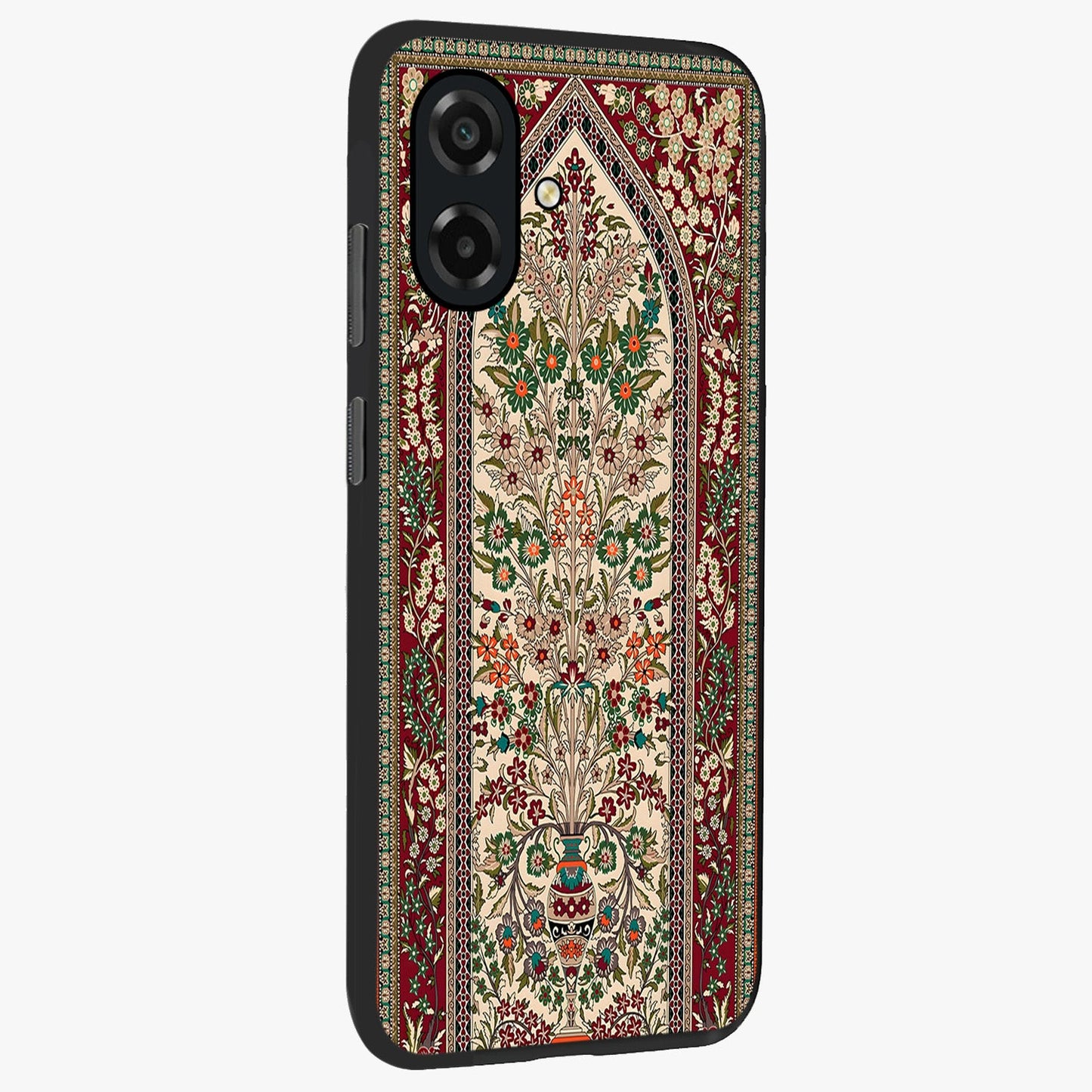Persian Inspired Glass Case upright view showcasing decorative Persian artwork with rich heritage theme.