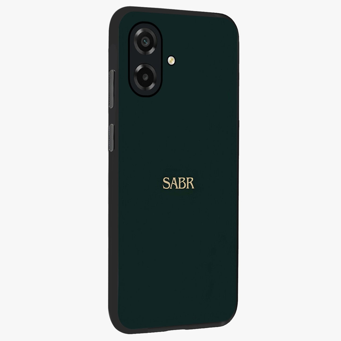 Sabr Minimal Patience Glass Case upright view showcasing calm minimalist artwork with motivational patience theme.