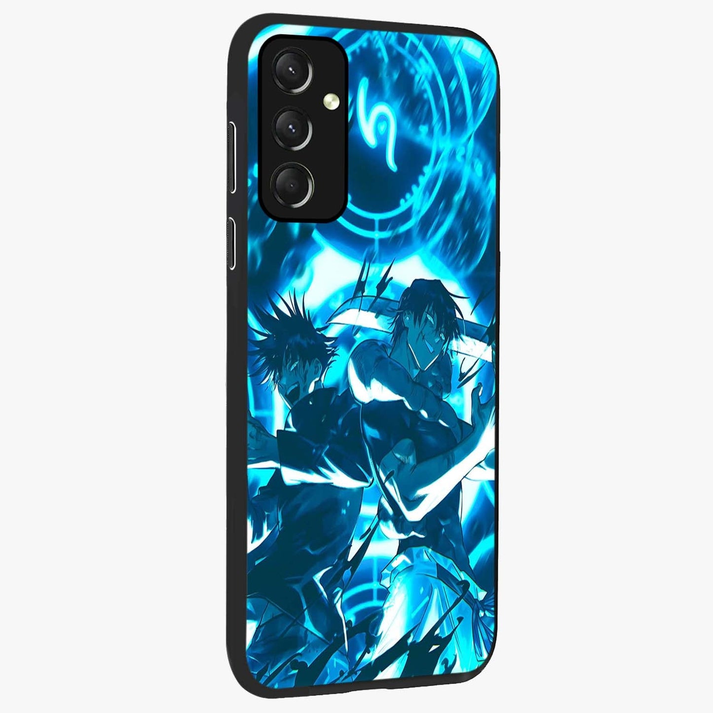 Cursed Energy Clash Glass Case upright view showcasing dramatic clash artwork with bold supernatural theme.