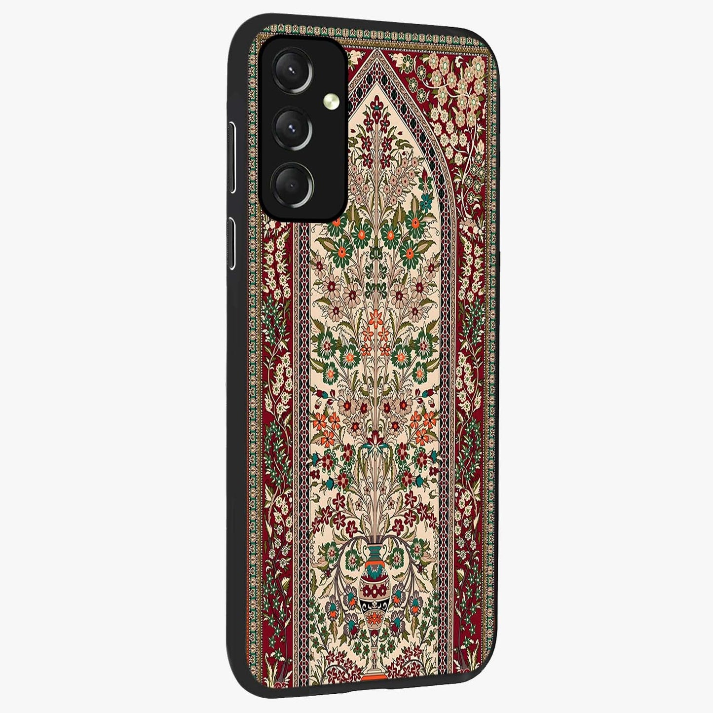Persian Inspired Glass Case upright view showcasing decorative Persian artwork with rich heritage theme.