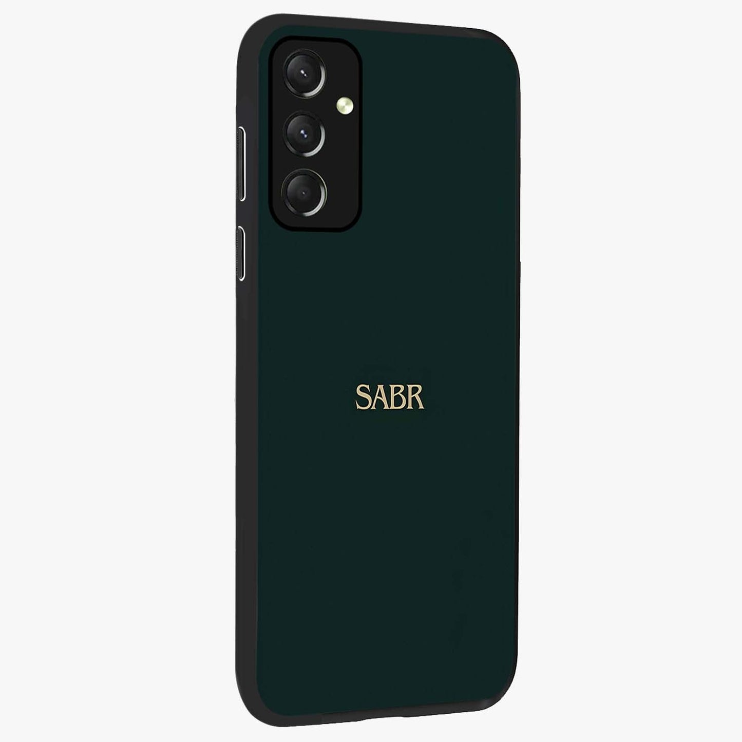 Sabr Minimal Patience Glass Case upright view showcasing calm minimalist artwork with motivational patience theme.