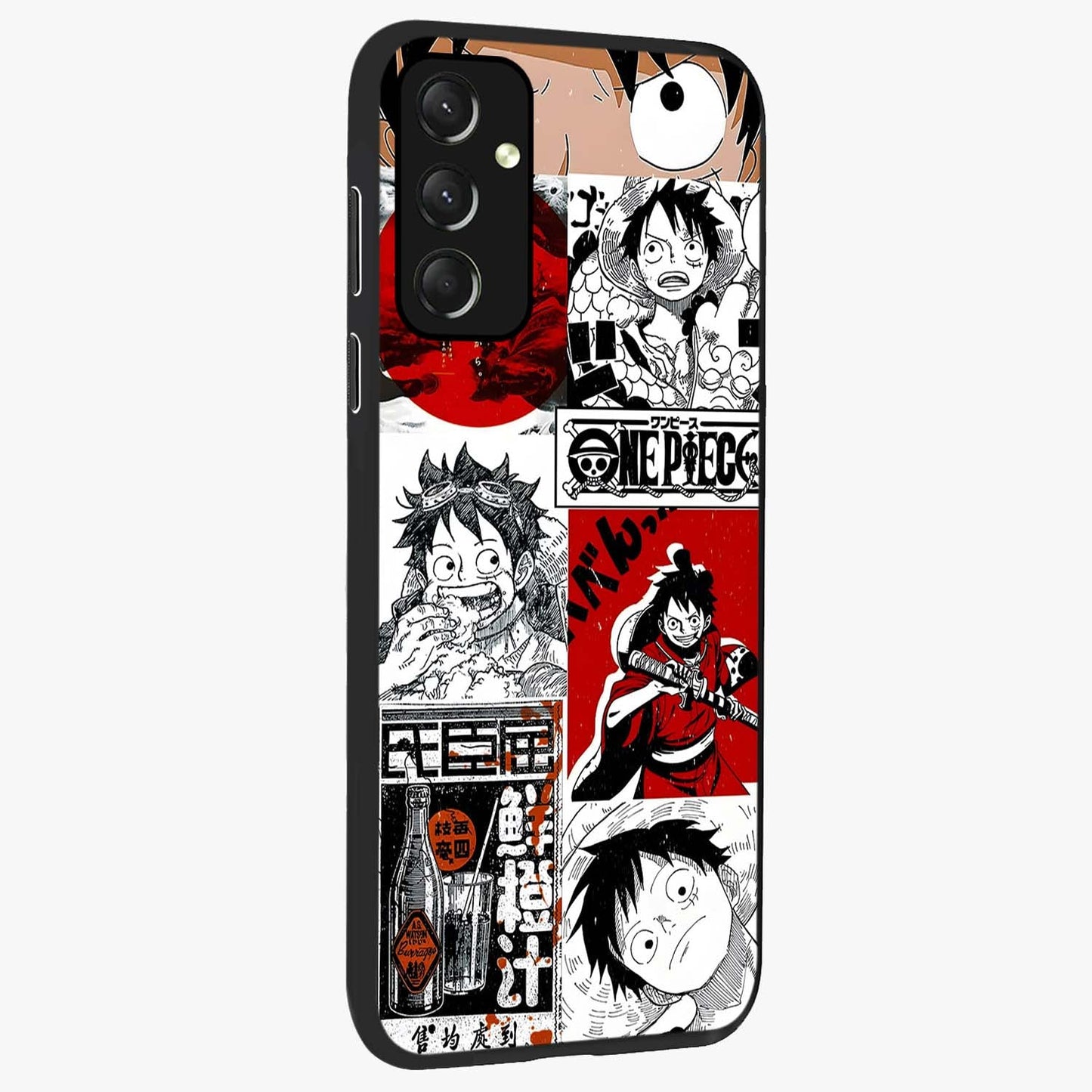 Strawhat Chaos Panels Glass Case upright view showcasing energetic anime artwork with bold adventure theme.