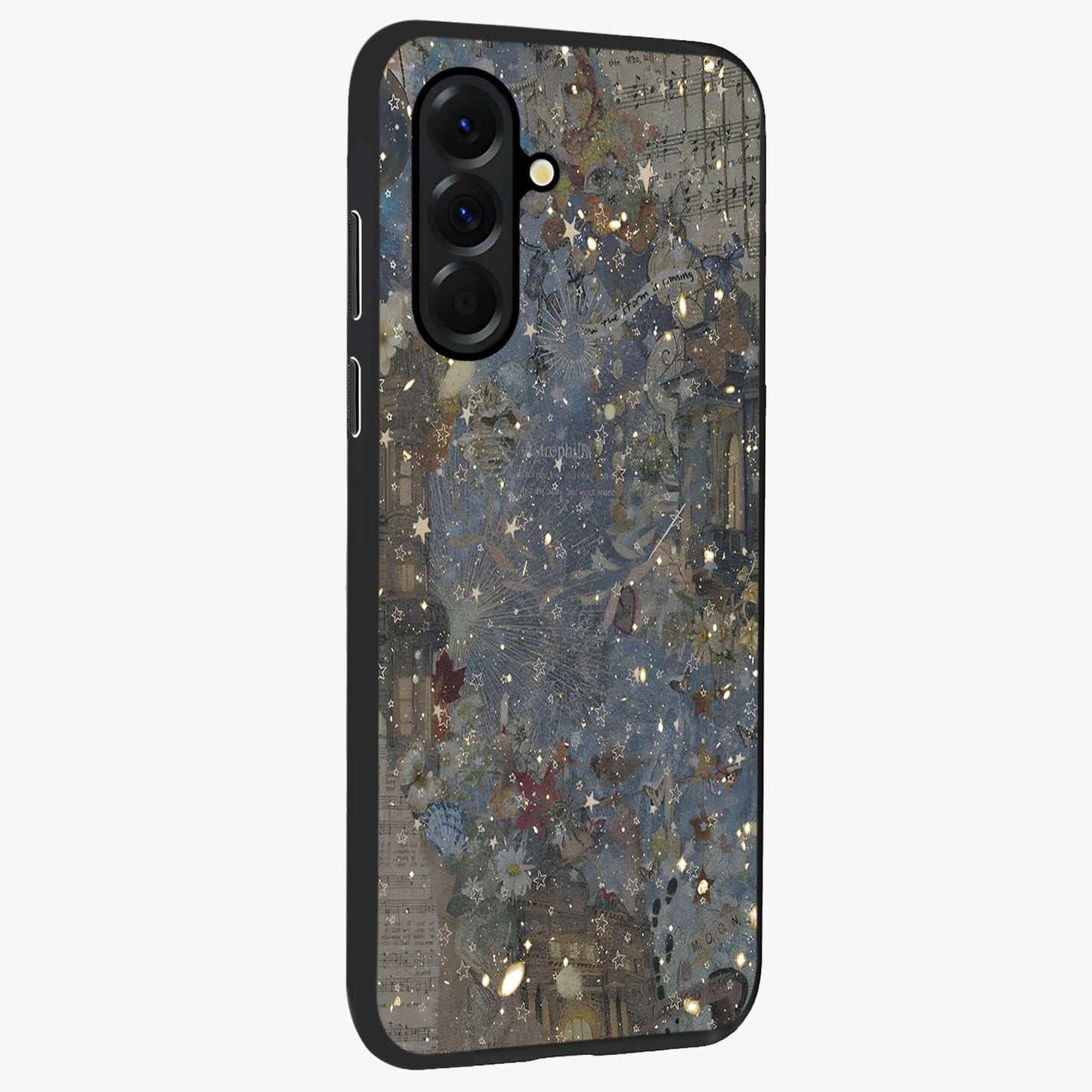 Aesthetic Astrolophia Glass Case upright view showcasing soft aesthetic theme with stylish modern look.
