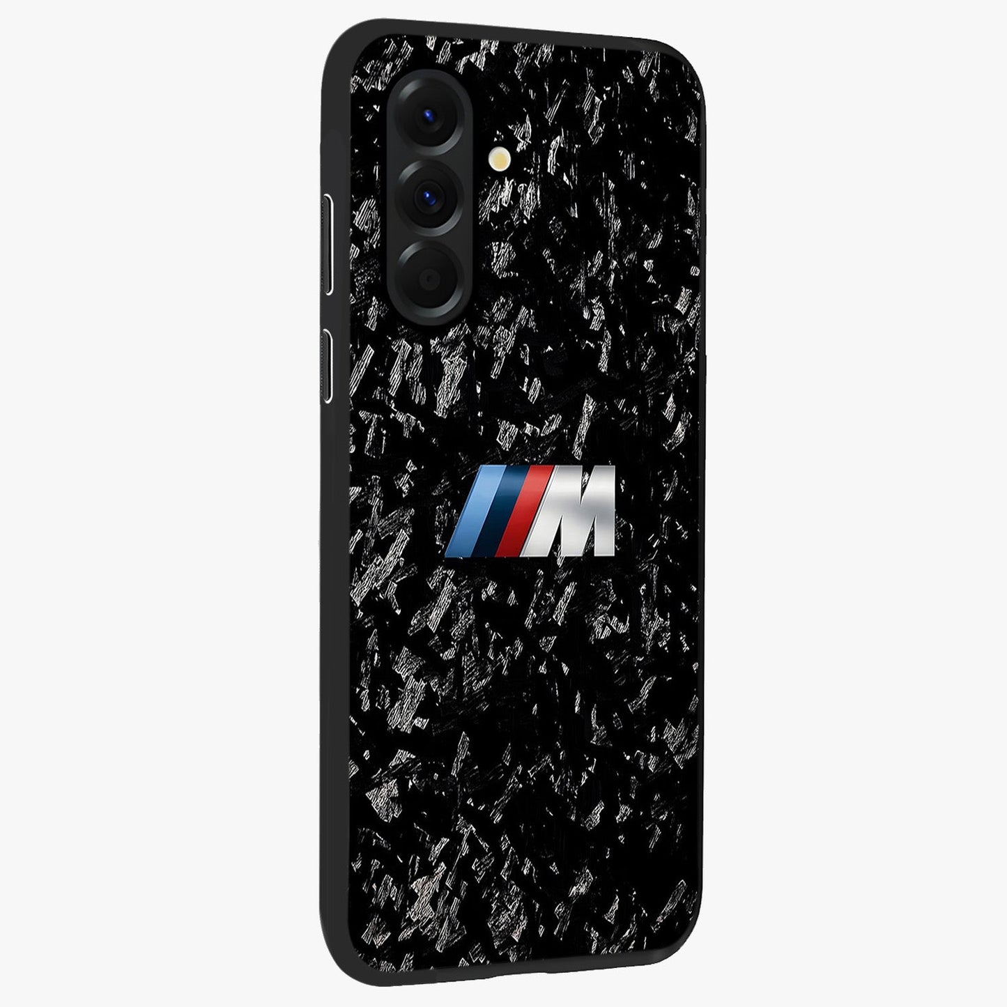 Carbon Speed Mark Glass Case upright view showcasing modern carbon speed graphic with bold automotive theme.