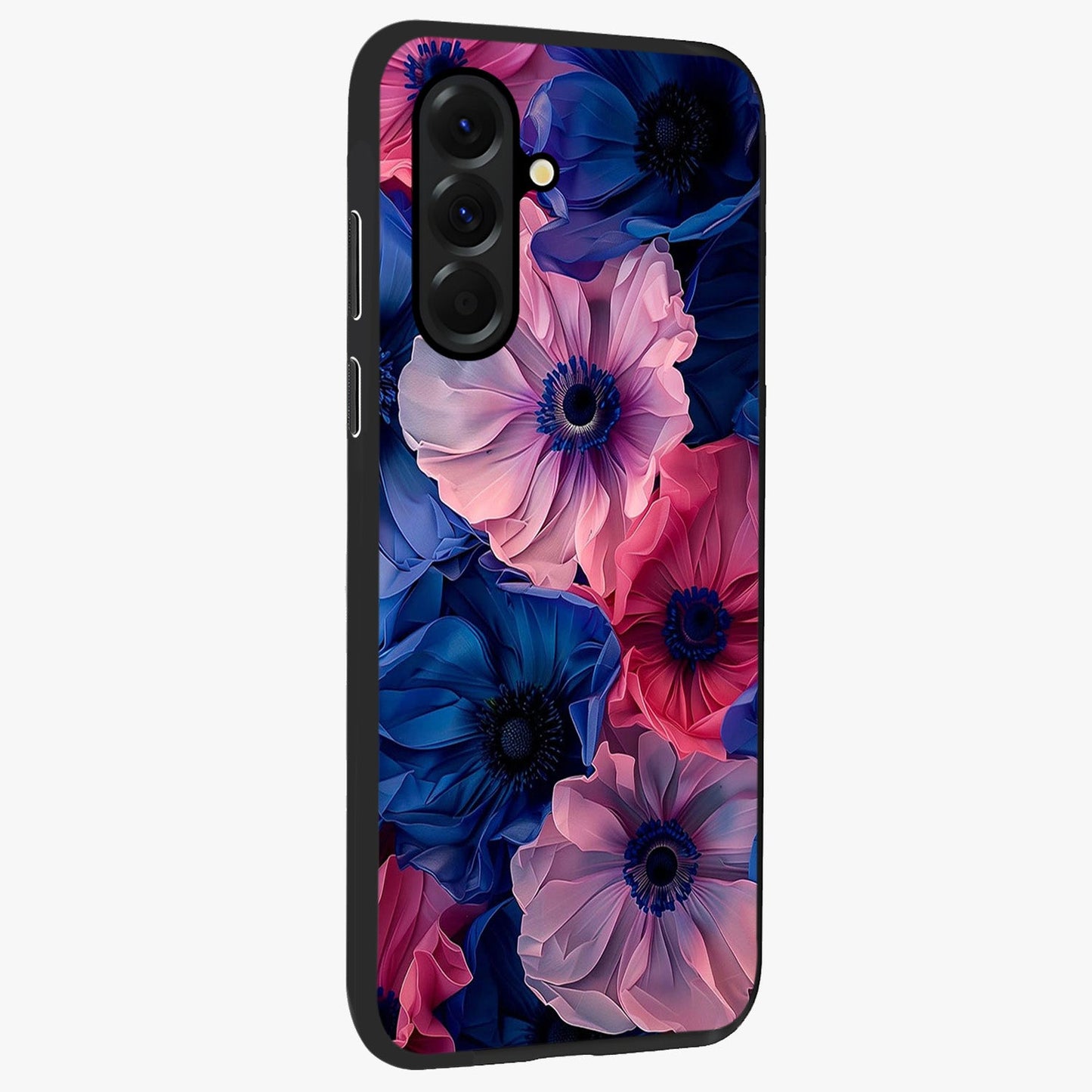 Flower Paper Art Pattern Glass Case upright view showcasing decorative paper floral artwork with creative craft style.