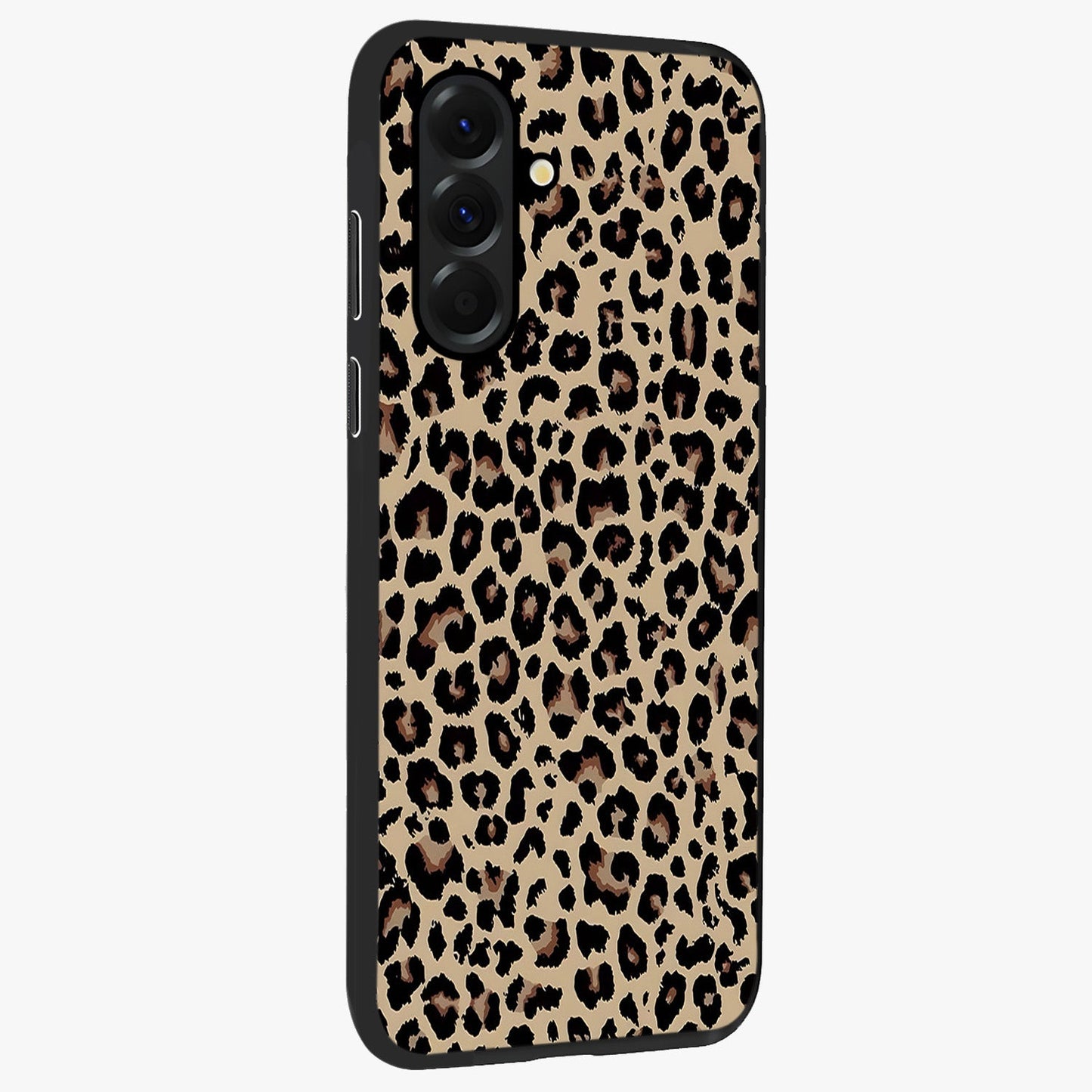Savage Chic Pattern Glass Case upright view showcasing trendy decorative artwork with edgy fashion theme.