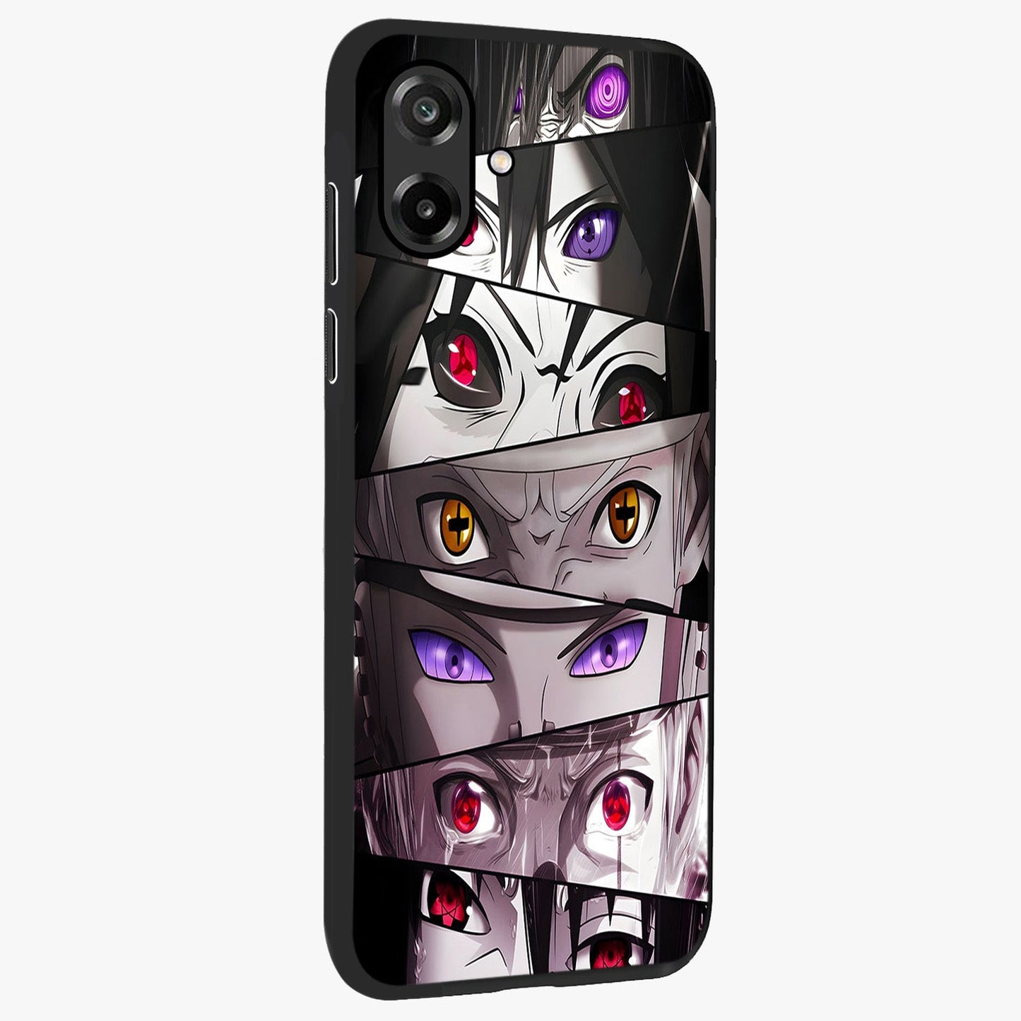 Eyes of Destiny Glass Case upright view showcasing symbolic eye artwork with dramatic artistic theme.