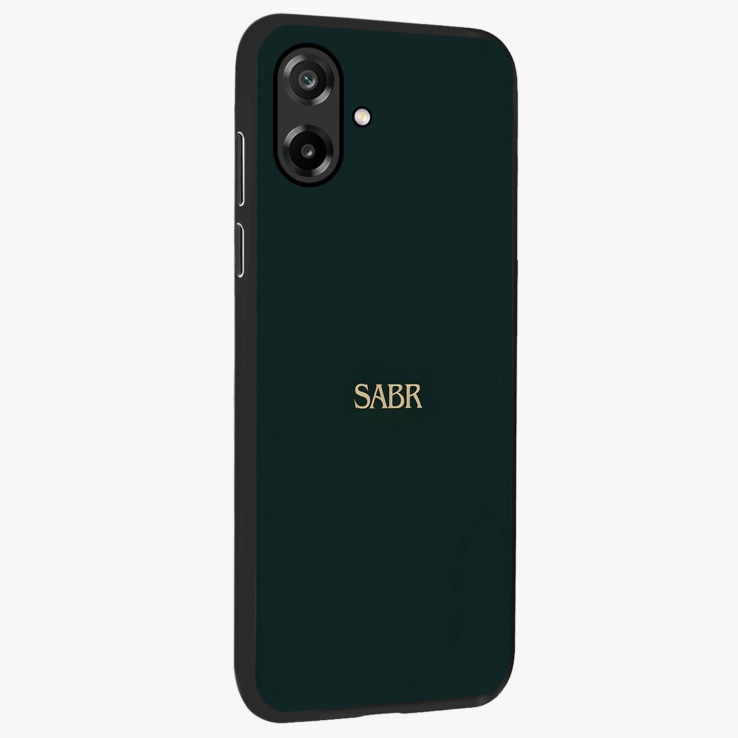 Sabr Minimal Patience Glass Case upright view showcasing calm minimalist artwork with motivational patience theme.
