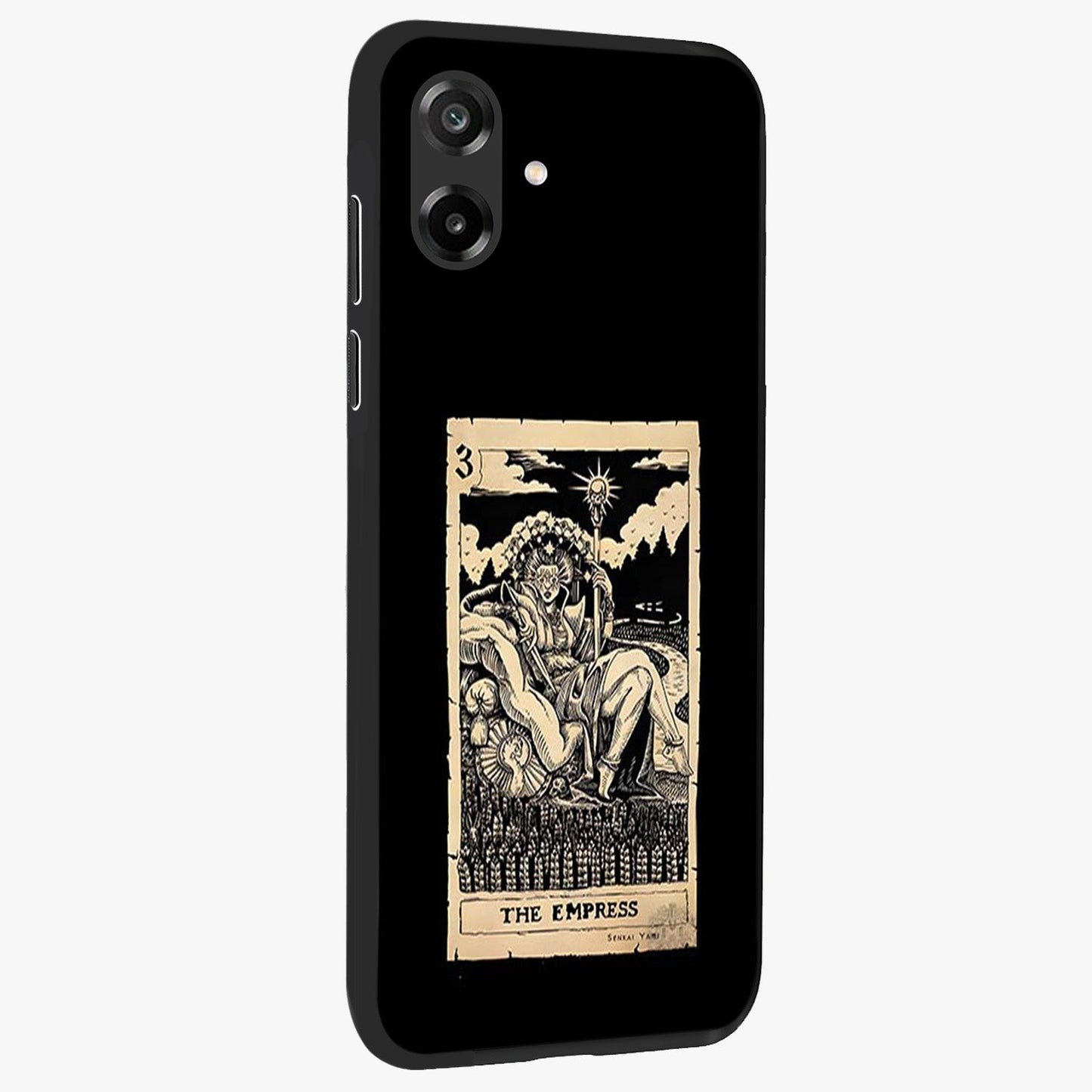 The Empress Glass Case upright view showcasing powerful empress themed artwork with luxurious artistic theme.