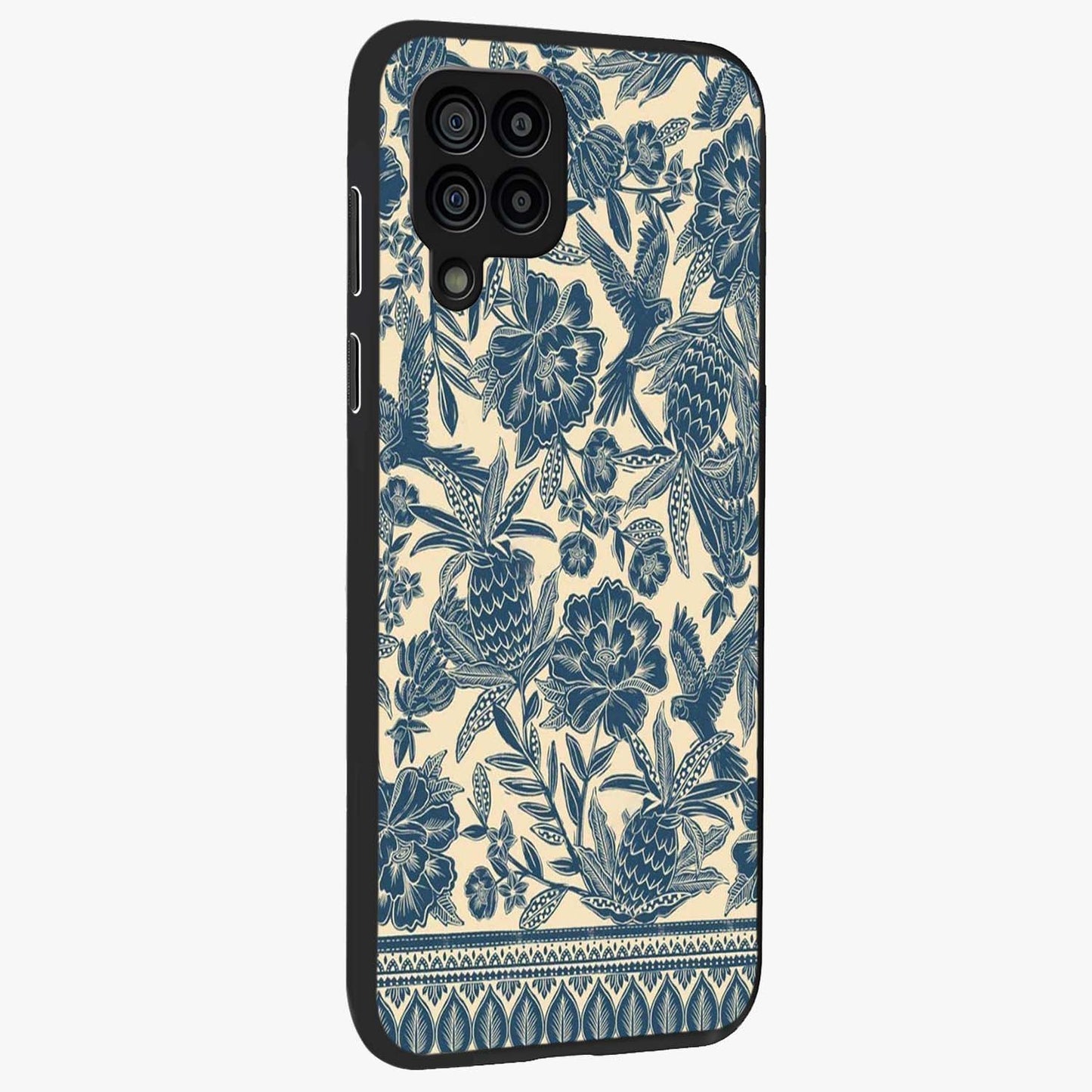 Heirloom Wild Bloom Glass Case upright view showcasing delicate wildflower artwork with timeless floral theme.