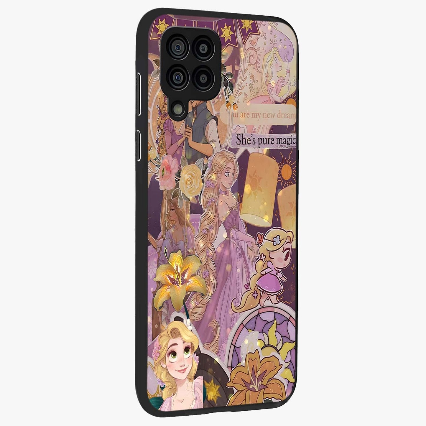 Magical Tangled Dream Glass Case upright view showcasing enchanting artistic artwork with dreamy fantasy theme.