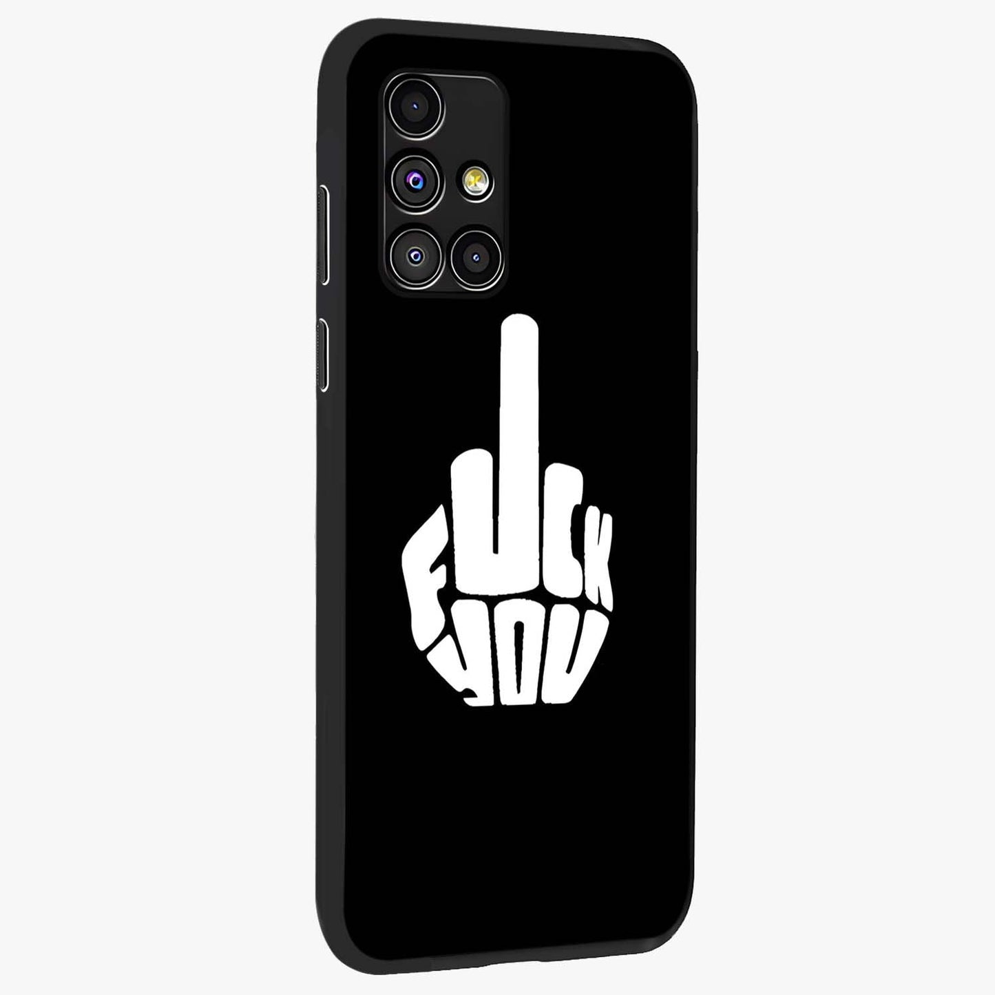 Rebel Mode On Glass Case upright view showcasing striking statement artwork with bold rebellious theme.