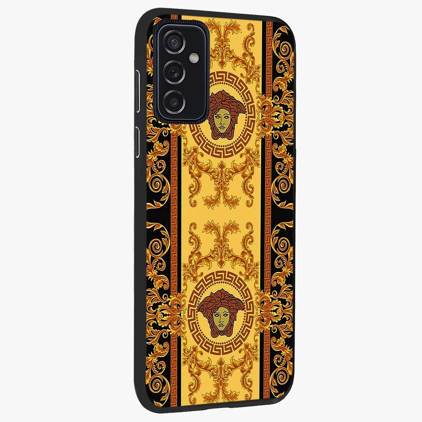 Golden Lotus Glow Glass Case upright view showcasing luminous lotus artwork with peaceful divine theme.
