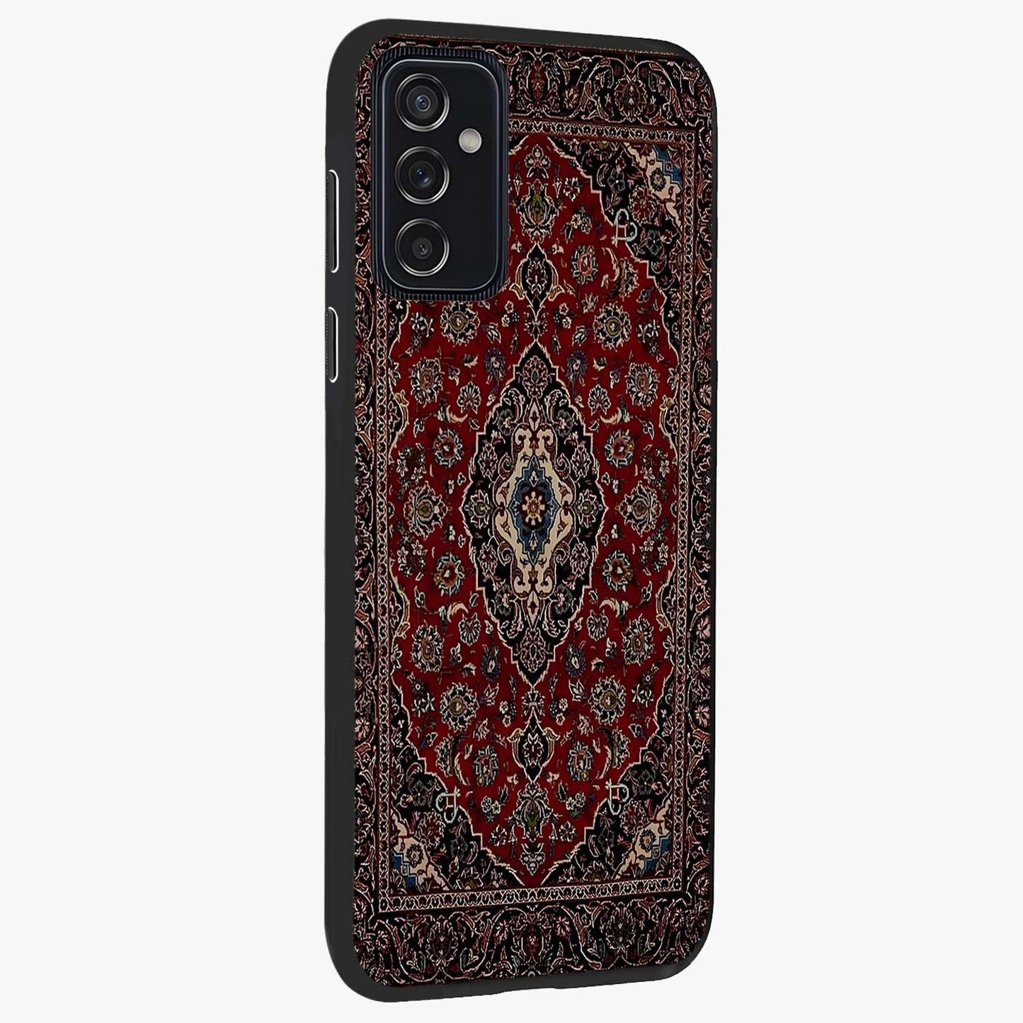 Heritage Carpet Royale Glass Case upright view showcasing detailed ornamental artwork with luxurious traditional theme.