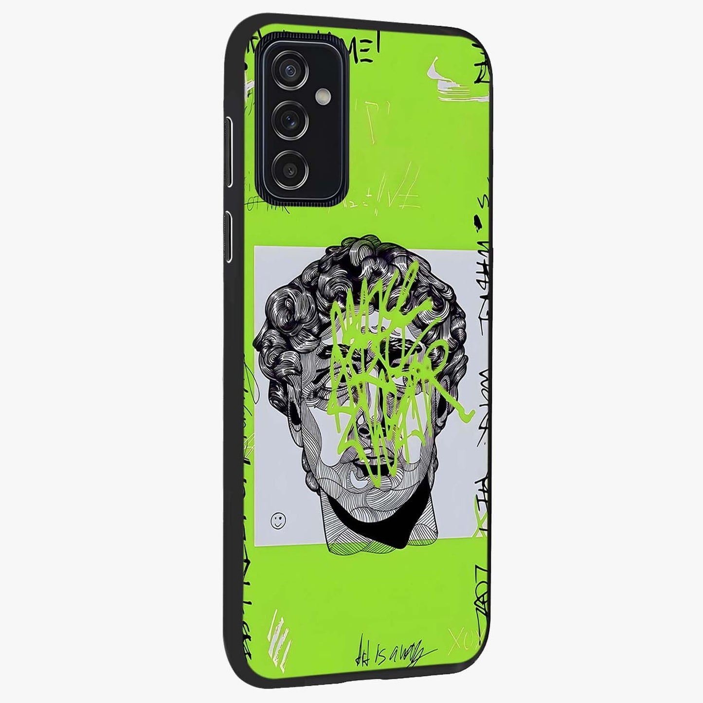 Neo Graffiti Rebellion Glass Case upright view showcasing colorful graffiti artwork with bold modern street style.