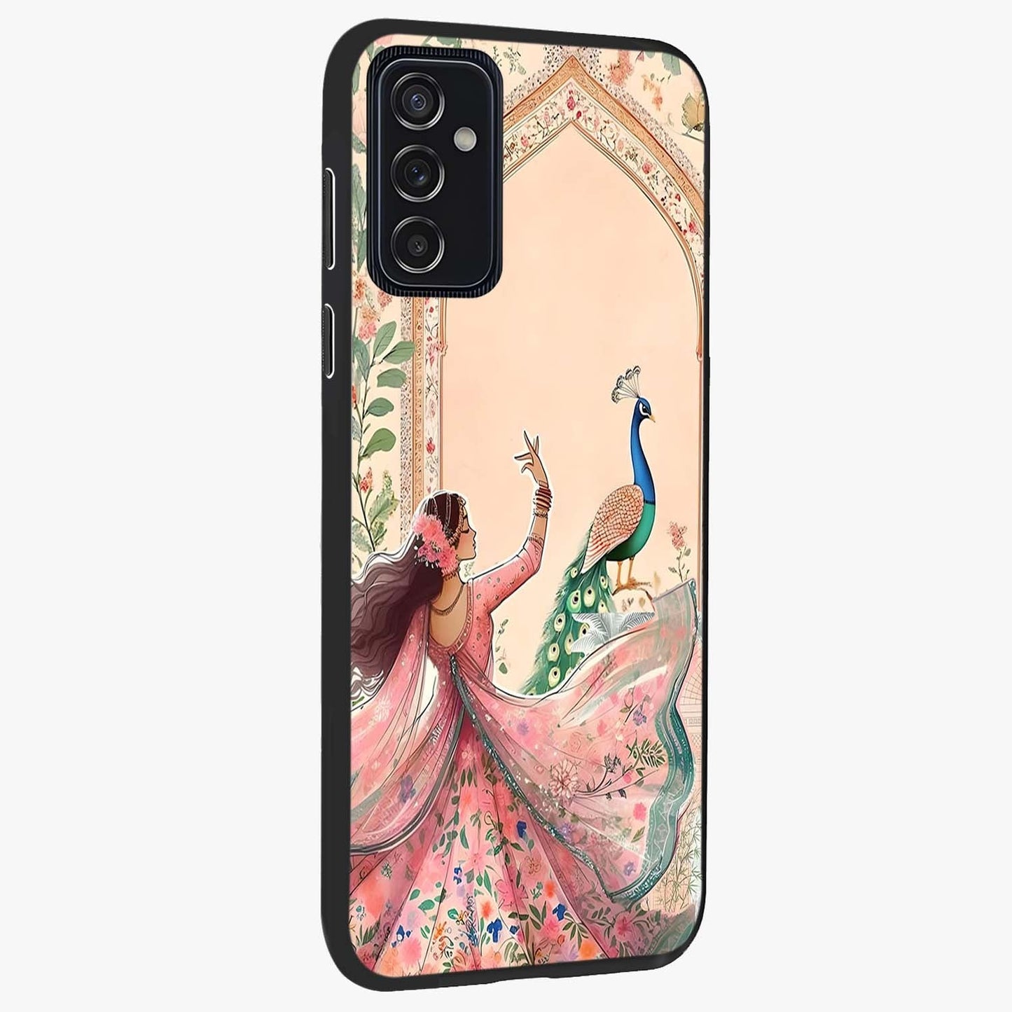 Royal Grace Muse Glass Case upright view showcasing stylish artistic artwork with sophisticated royal theme.