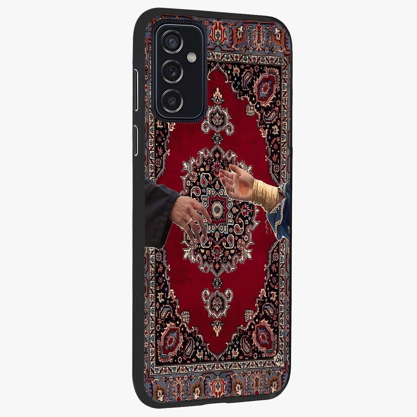 Royal Touch Reach Glass Case upright view showcasing stylish royal inspired artwork with graceful theme.