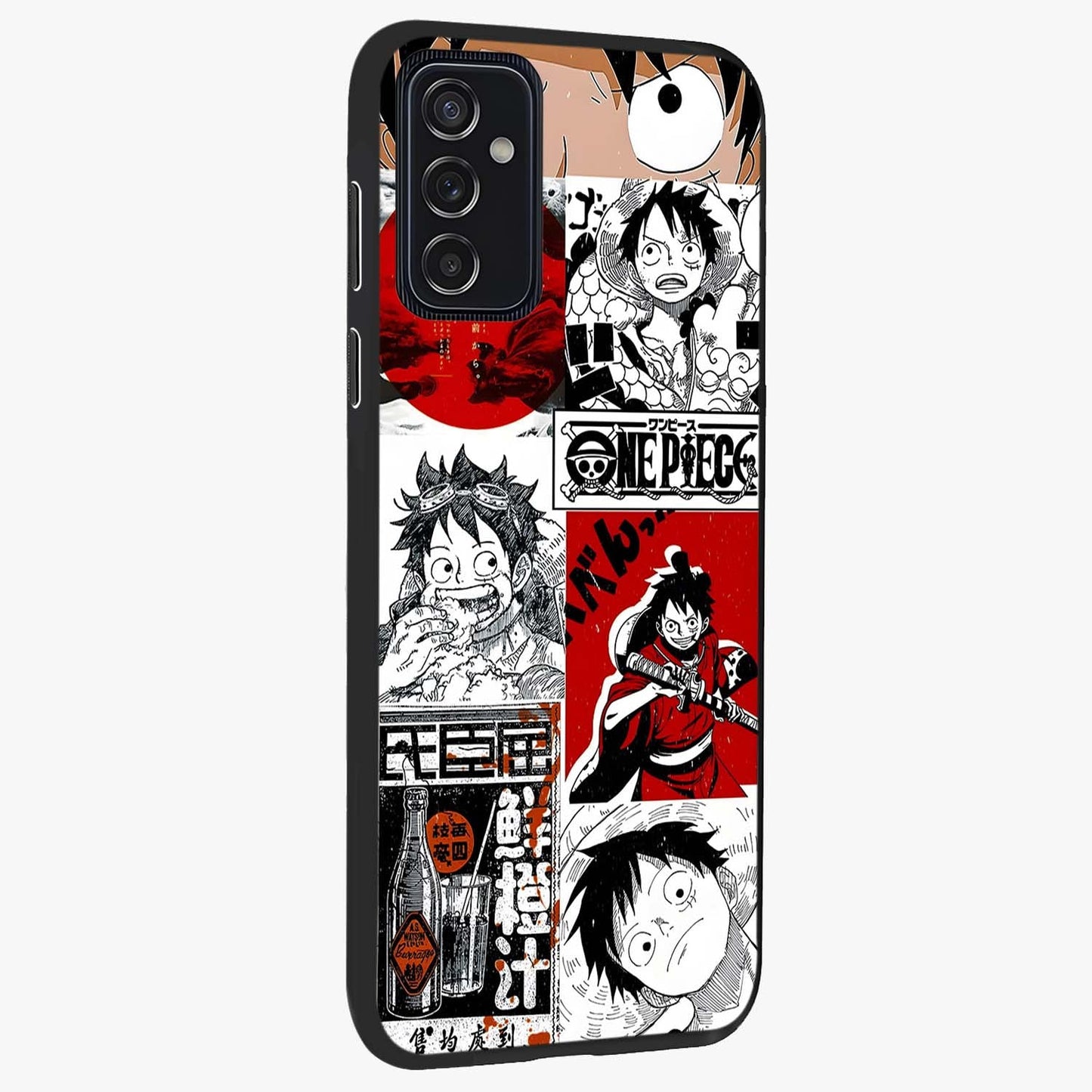 Strawhat Chaos Panels Glass Case upright view showcasing energetic anime artwork with bold adventure theme.