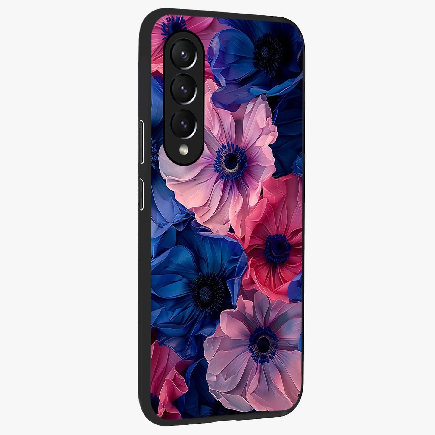 Flower Paper Art Pattern Glass Case upright view showcasing decorative paper floral artwork with creative craft style.